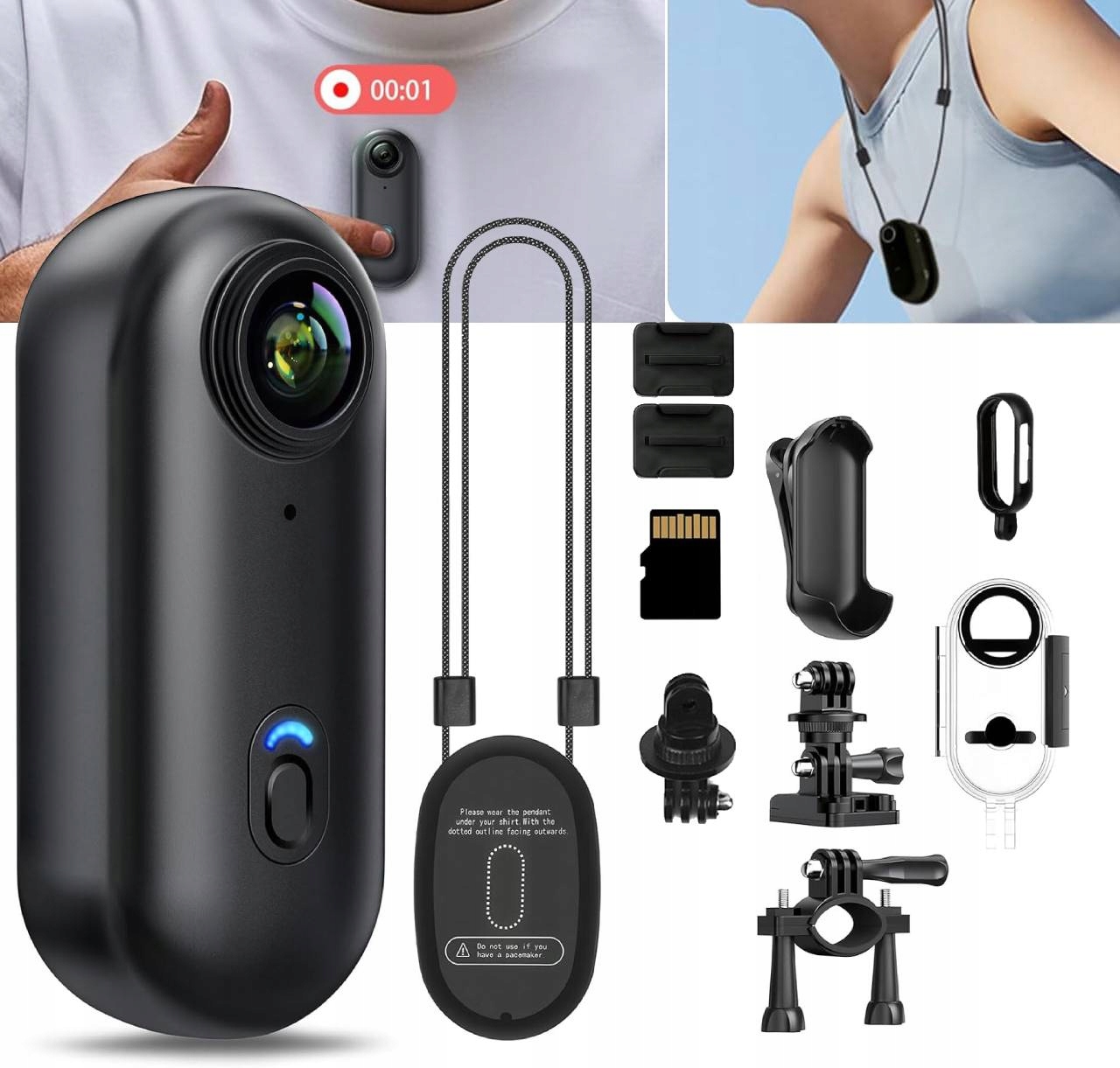 Kamera sportowa Mini z WiFi Full Hd 4K Przenośna Wodoodporna Zestaw