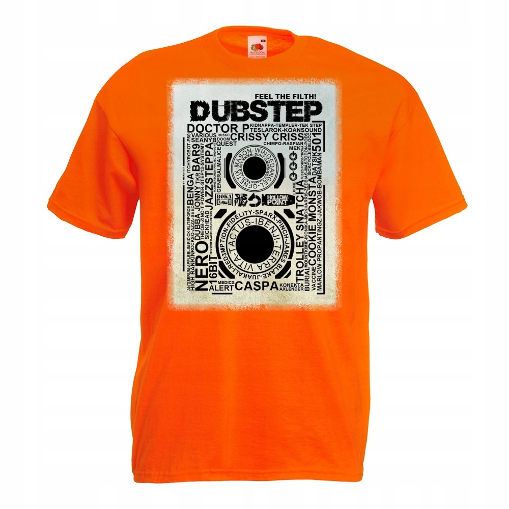 

Koszulka z nadrukiem dubstep muzyka dub L pomarańc