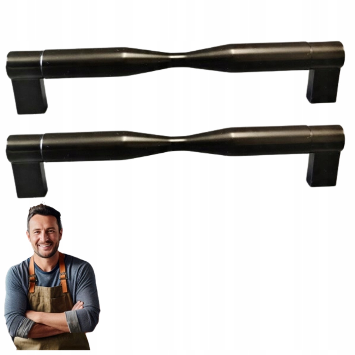 Nábytková Úchytka do skříňky Zásuvky Siva 160 mm Černý Mat 2ks