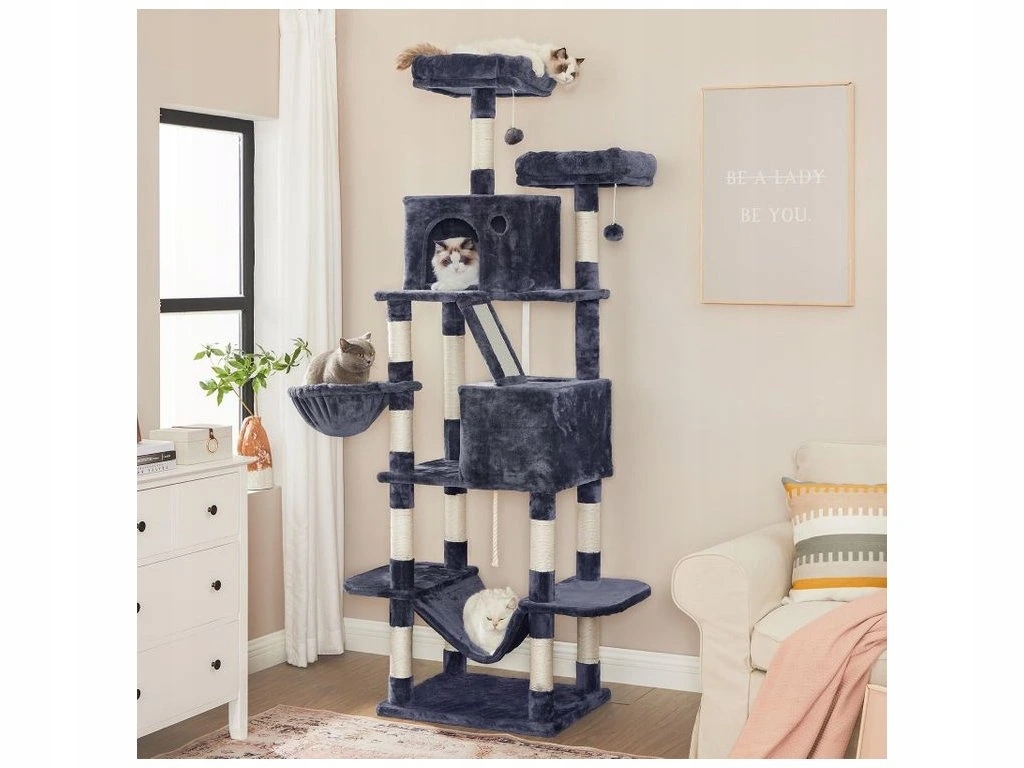 Levně Škrabadlo pro kočku 206 cm tmavě šedé