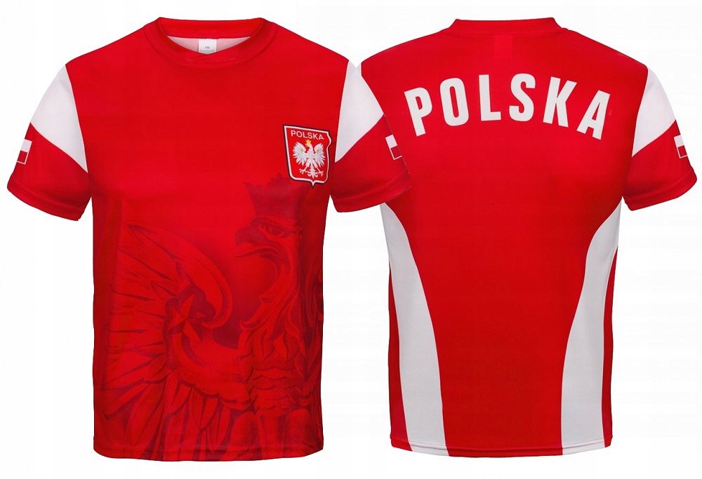 Koszulka Piłkarska Polski Polska czerwona Duży Orzeł 122cm