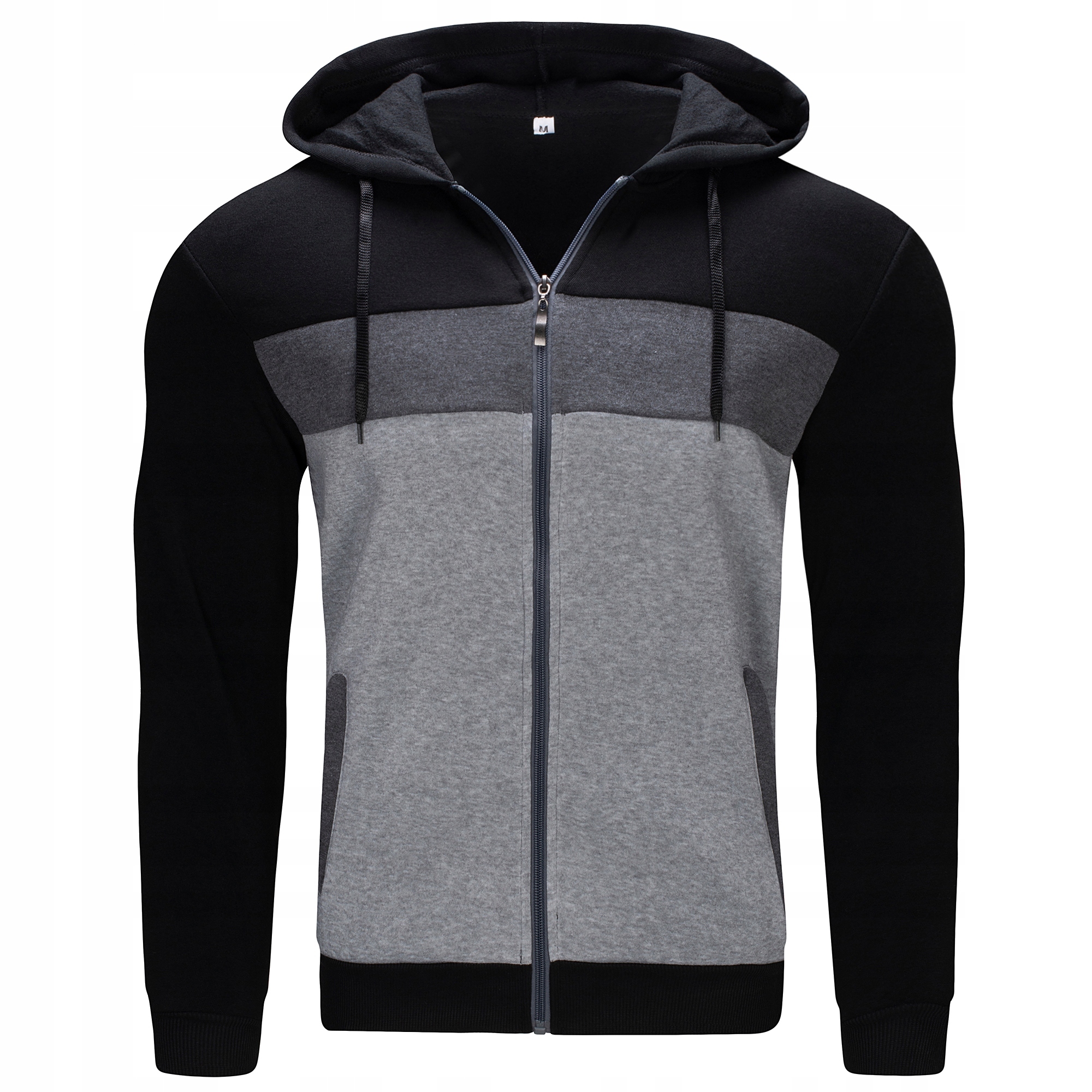 R2574 r. L GŁADKA ROZPINANA BLUZA Z KAPTUREM