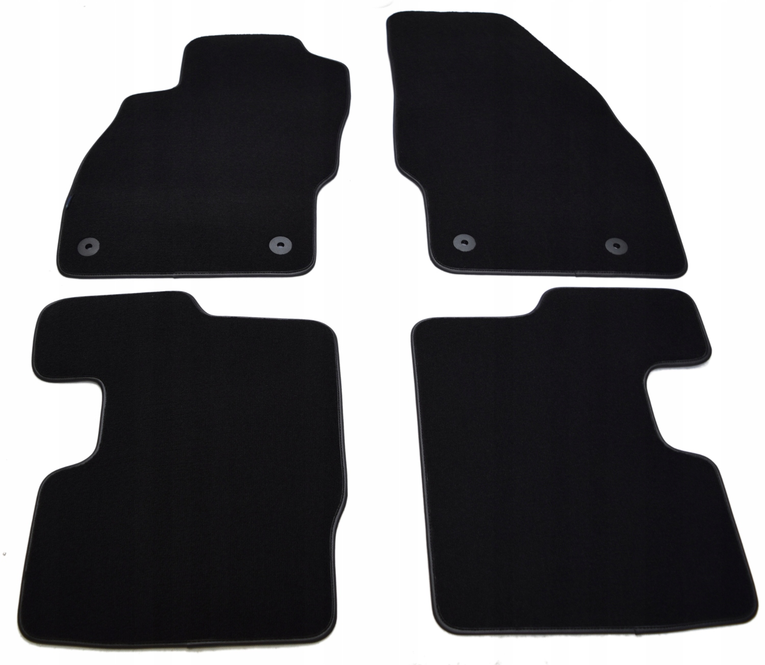 Černé velurové koberce Diamond, Lamówka – Opel Corsa D 2006-2014r.