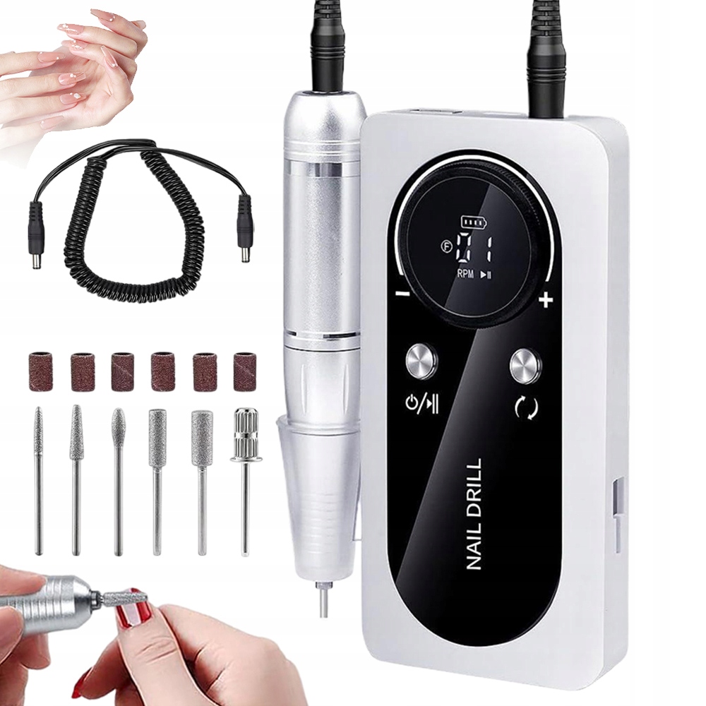 Elektrická Frézovací Bruska Na Nehty 45000 Ot. 2000MAH Přenosná