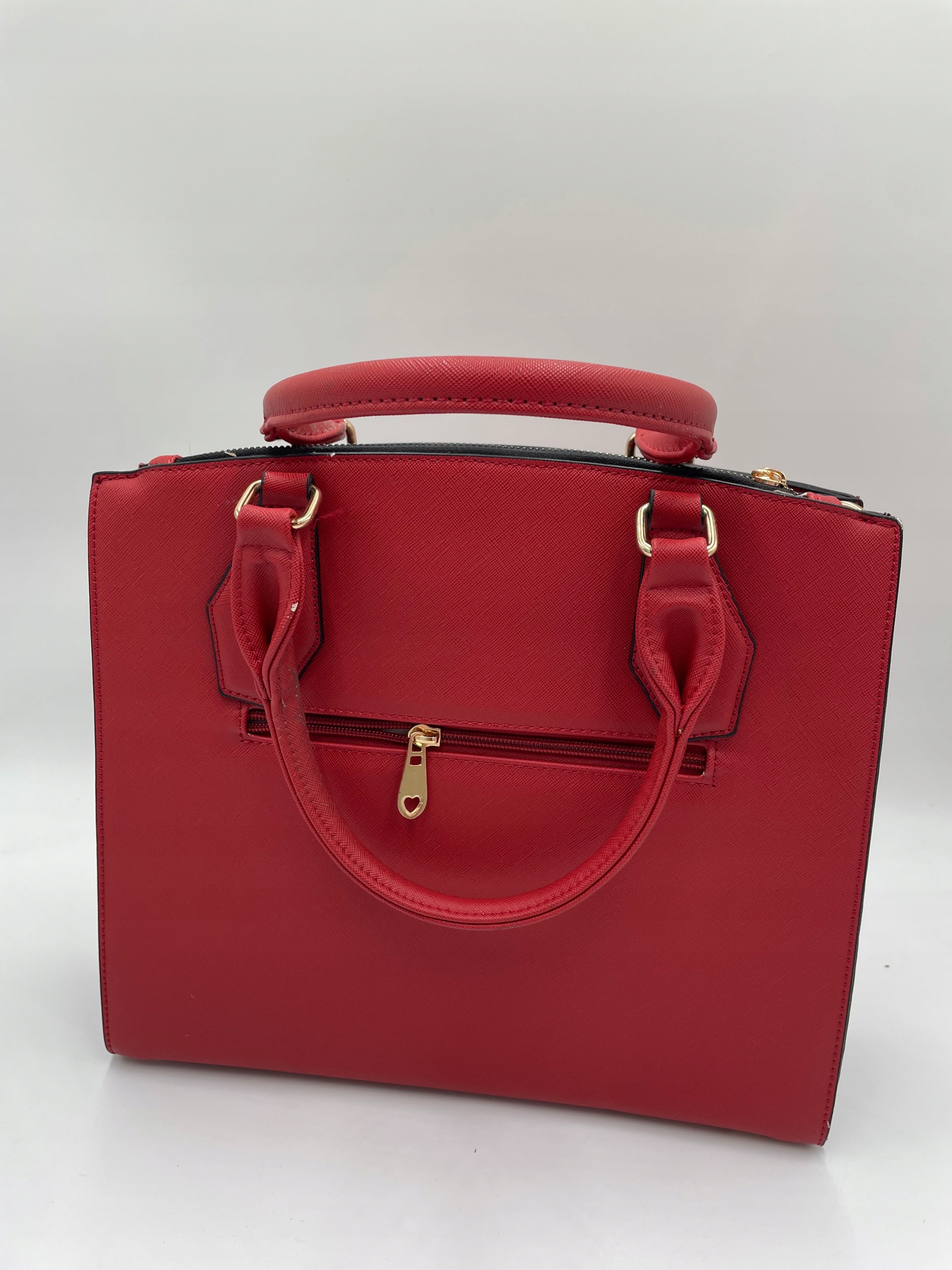 PIĘKNA ELEGANCKA TORBA A4 SZTYWNA CZERWONA KLASYK Marka inna