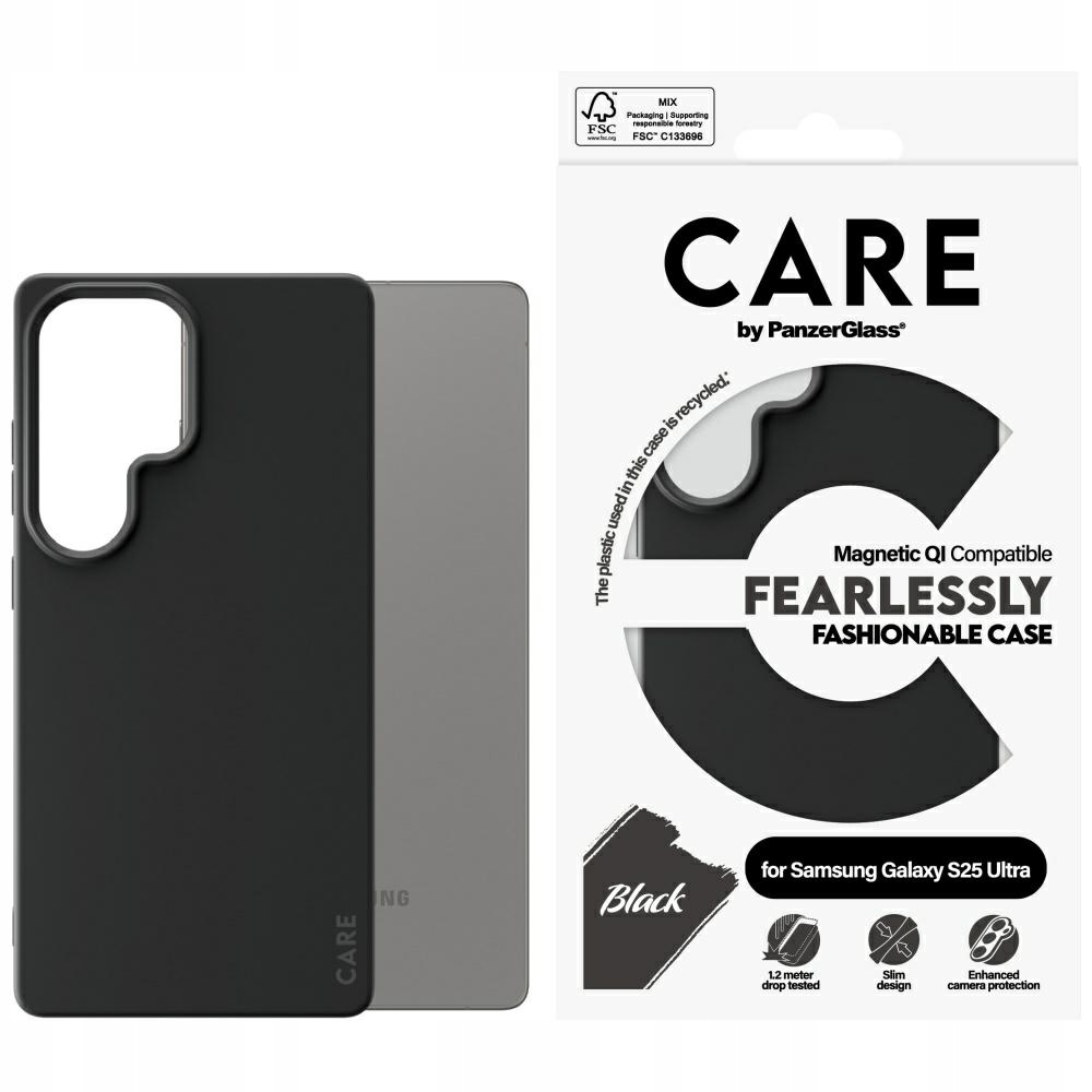 Pouzdro Care by PanzerGlass Fashion Qi pro Samsung Galaxy S25 Ultra, černé
