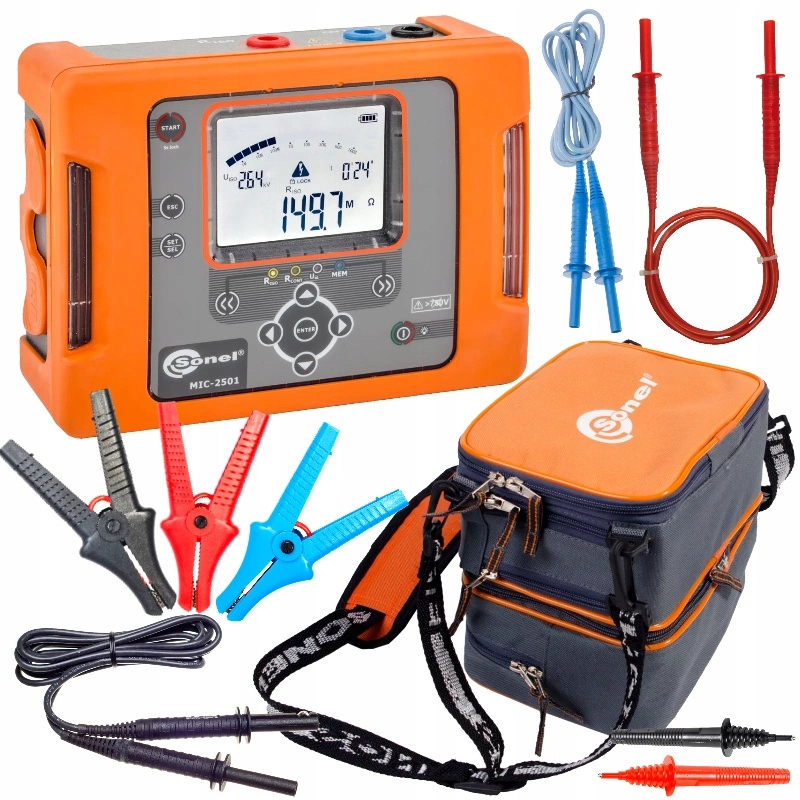 Sonel MIC-2501 Měřič izolačního odporu, sada s příslušenstvím