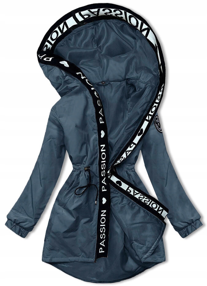 Volná Bunda S Kapucí B8080 Modrá S (36)