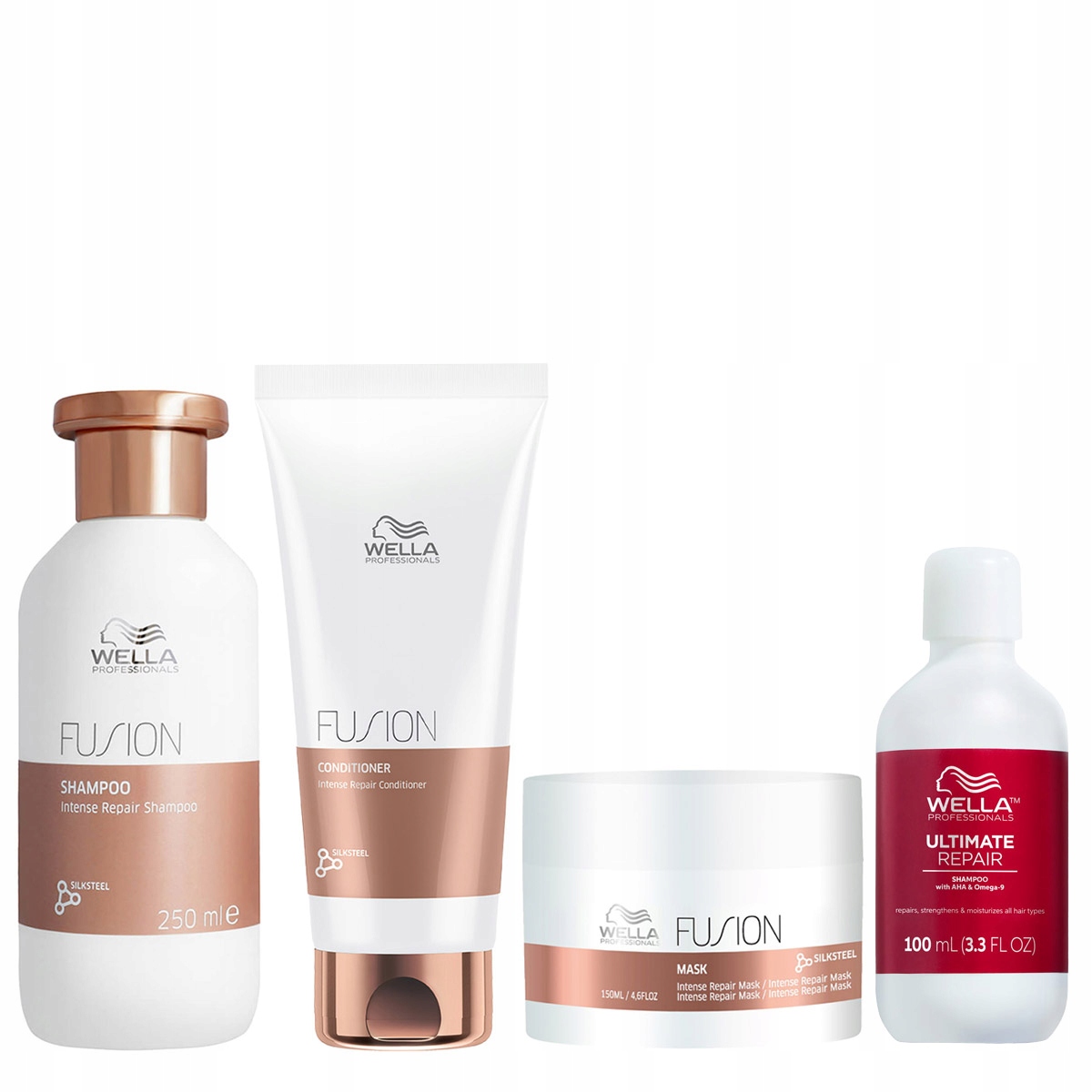 Wella Fusion sada pro regeneraci suchých vlasů 3ks, Ultimate Repair šampon