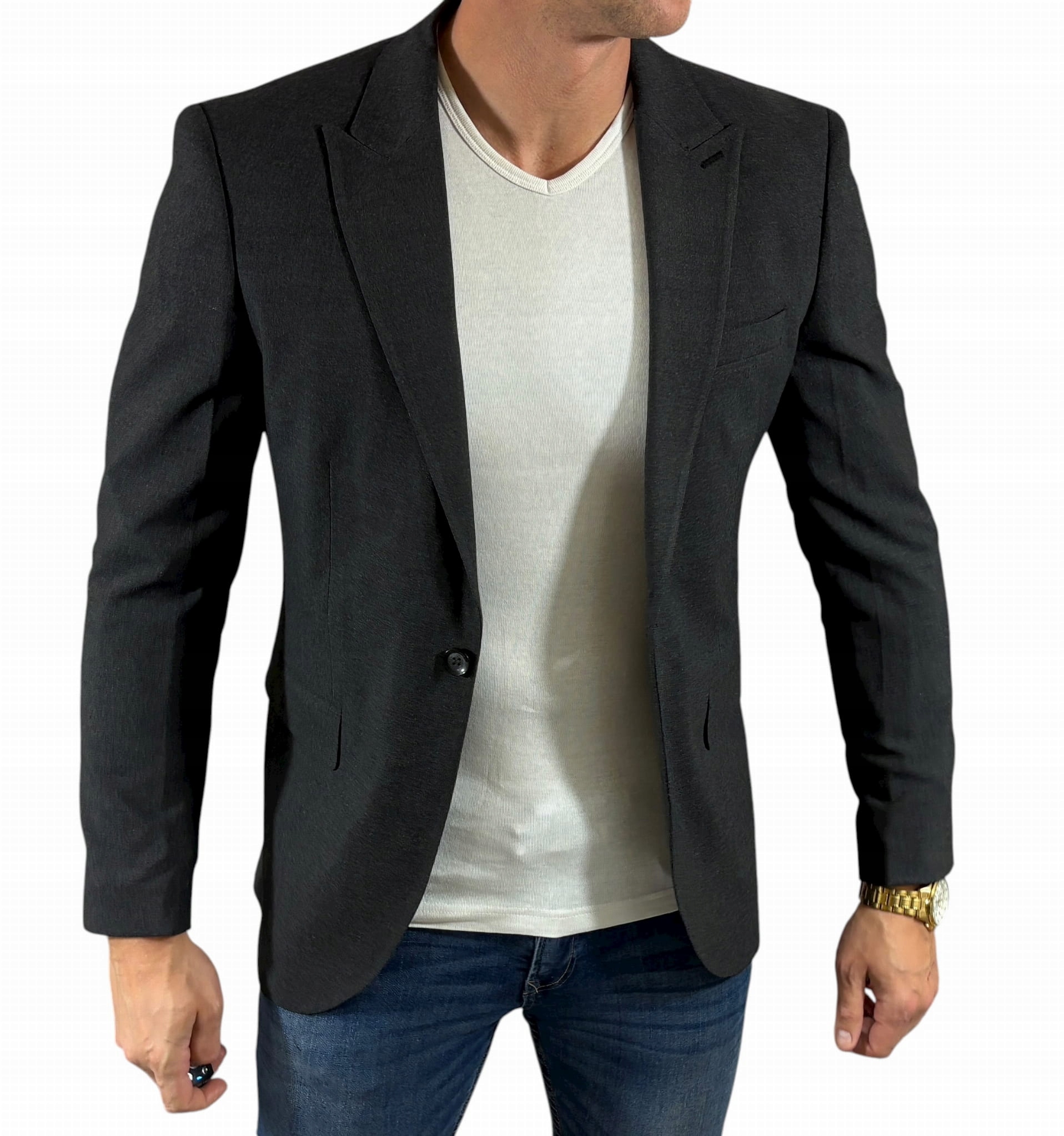 Sako Slim Elegantní Návštěvní Casual ke kalhotám Chino grafitové/a