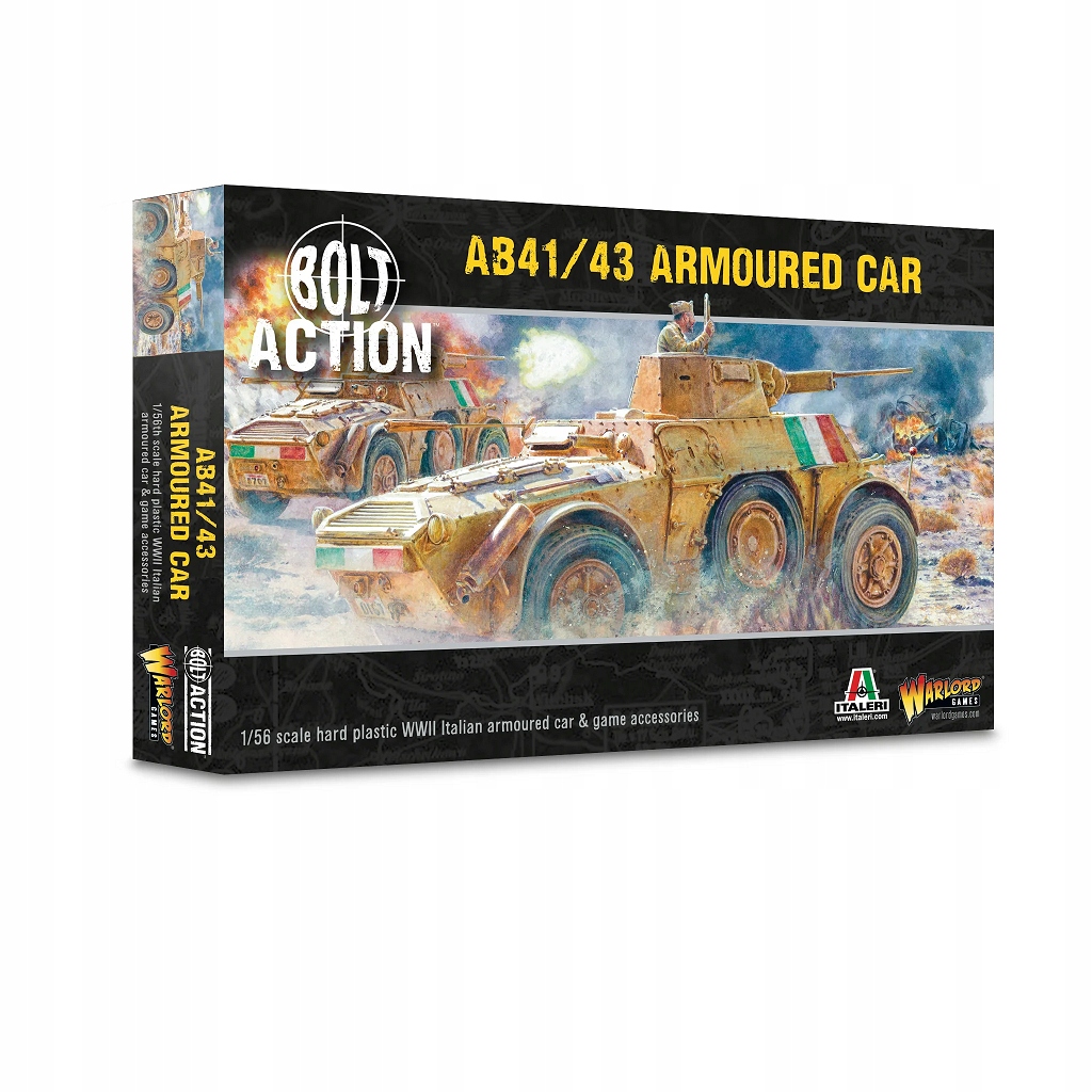 Bolt Action Autoblinda AB41/43 Armoured Car Model do gry bitewnej
