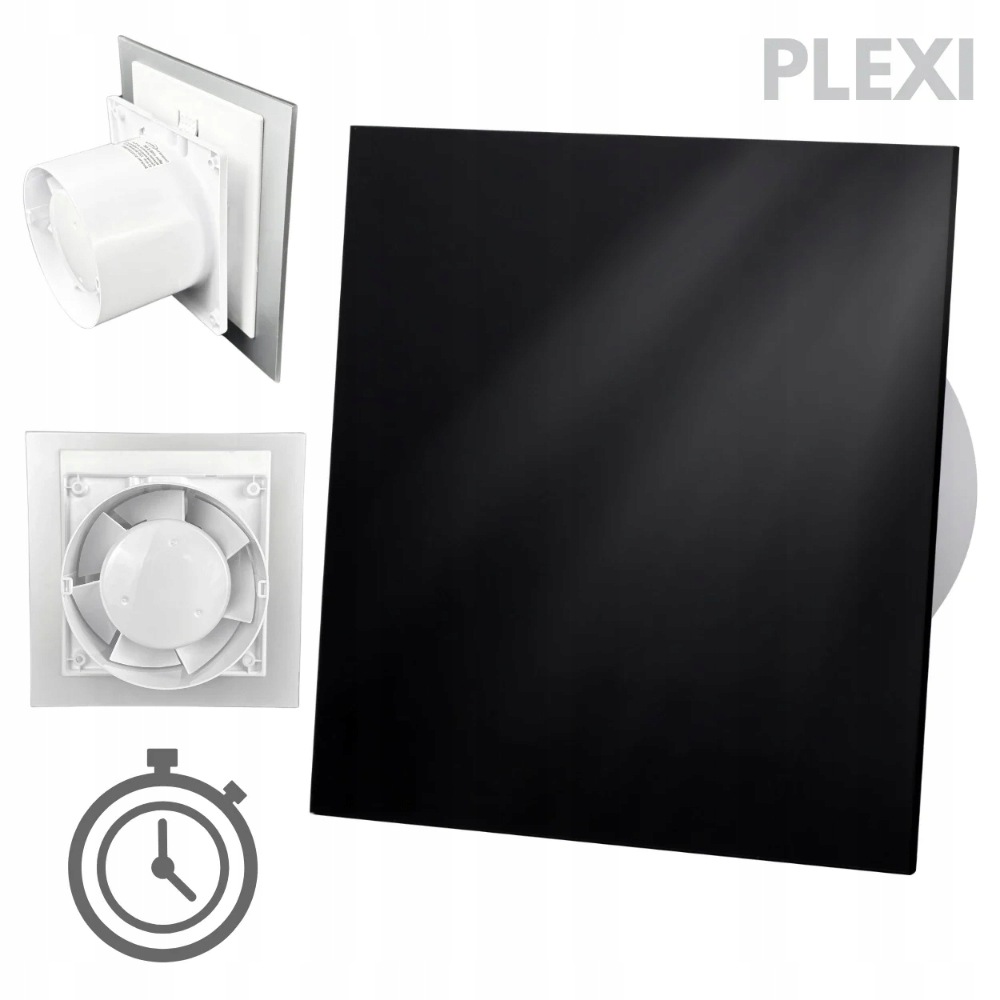 Koupelnový ventilátor Drim 125 (ts) Plexi černý lesk