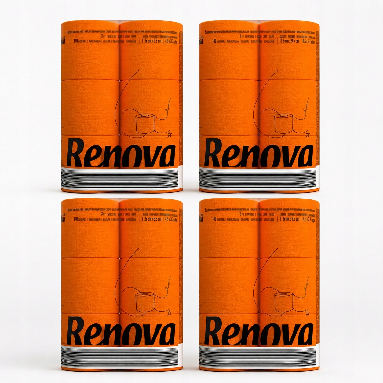 Oranžový toaletní papír Renova, 4 balení
