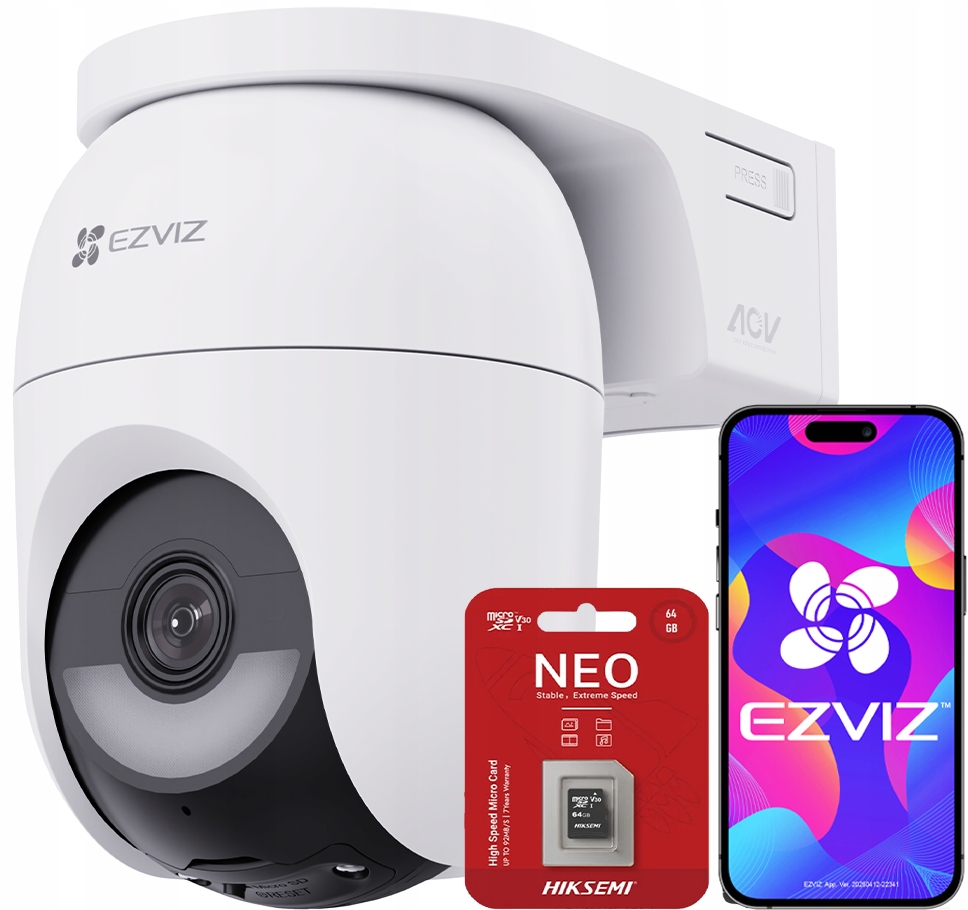 WiFi Otočná Kamera CB8 Lite 4MPx Vonkajšia AoV Ezviz 64GB microSD karta