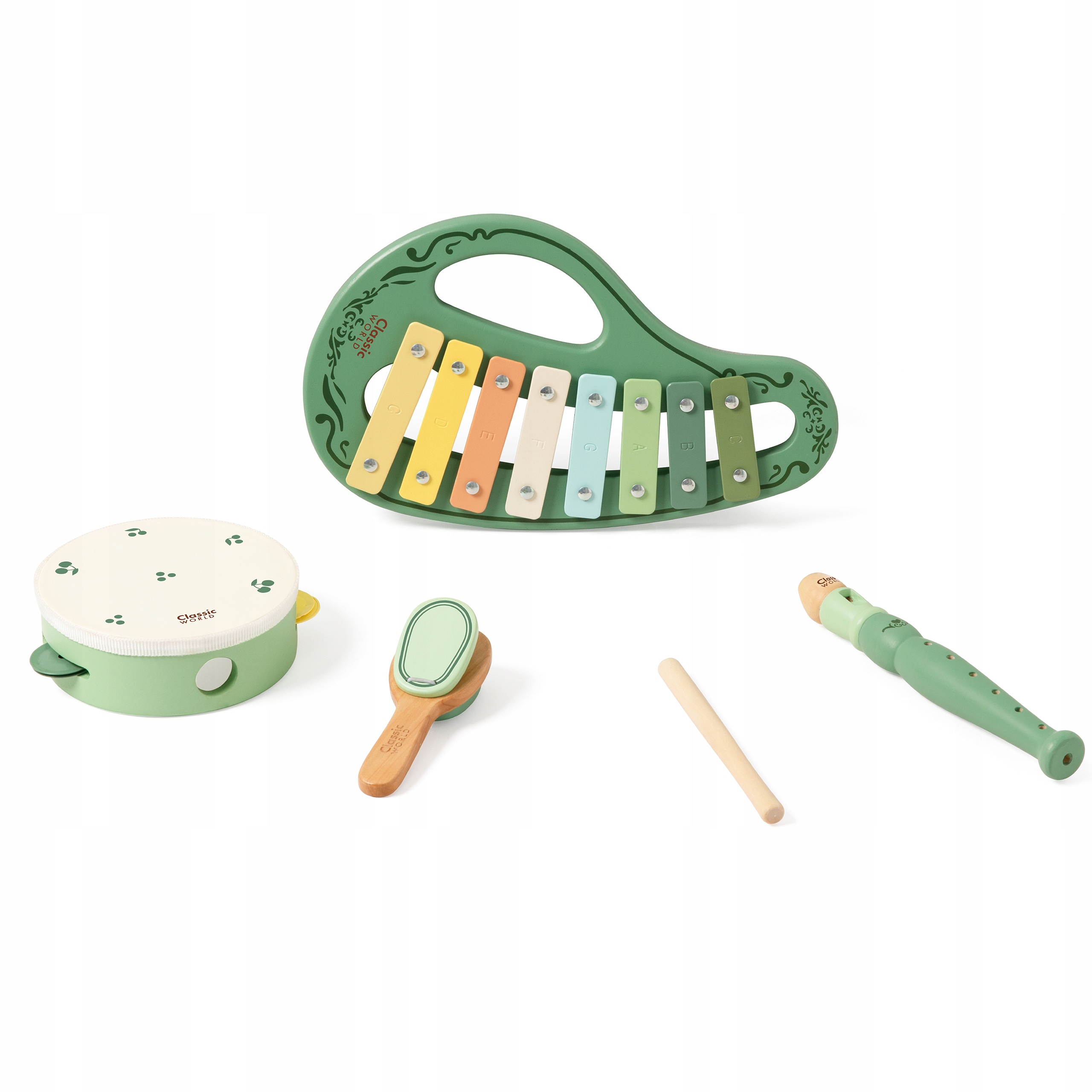 DREWNIANY DUŻY ZESTAW VINTAGE INSTRUMENTY MUZYCZNE CYMBAŁKI CLASSIC WORLD Certyfikaty, opinie, atesty CE EN 71