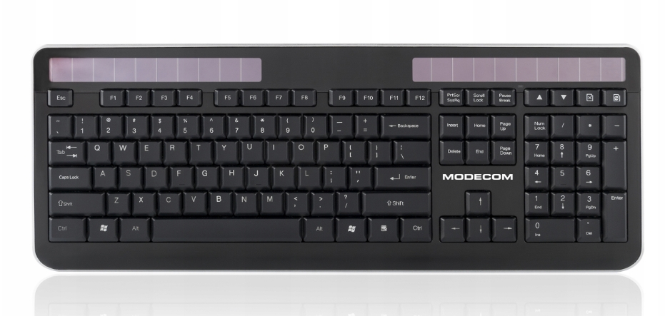 Klawiatura bezprzewodowa solarna niska 15,9mm czarna