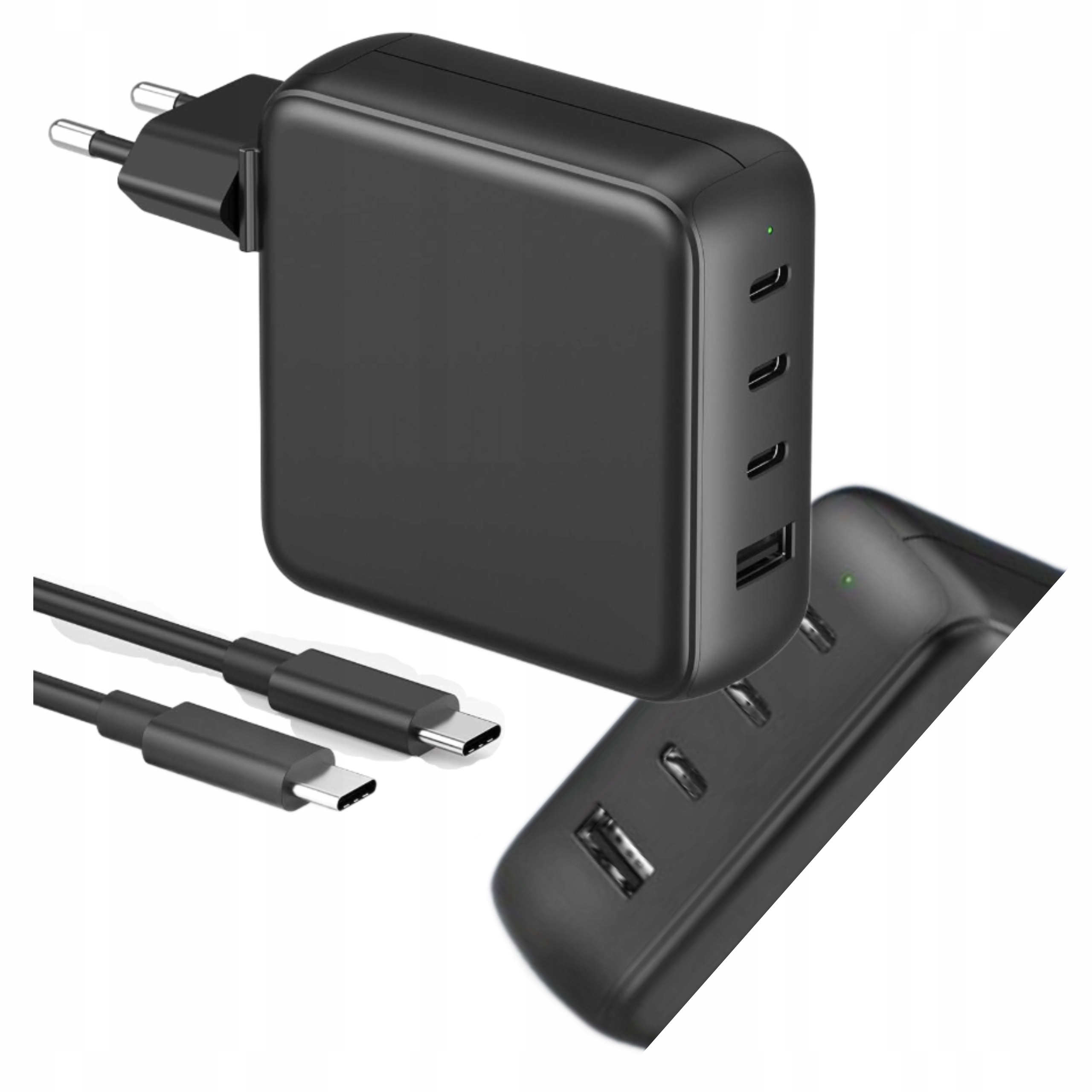 Nabíječka Usb C 100W 4 porty Rychlá pro MacBook iPhone Galaxy Kabel 5A