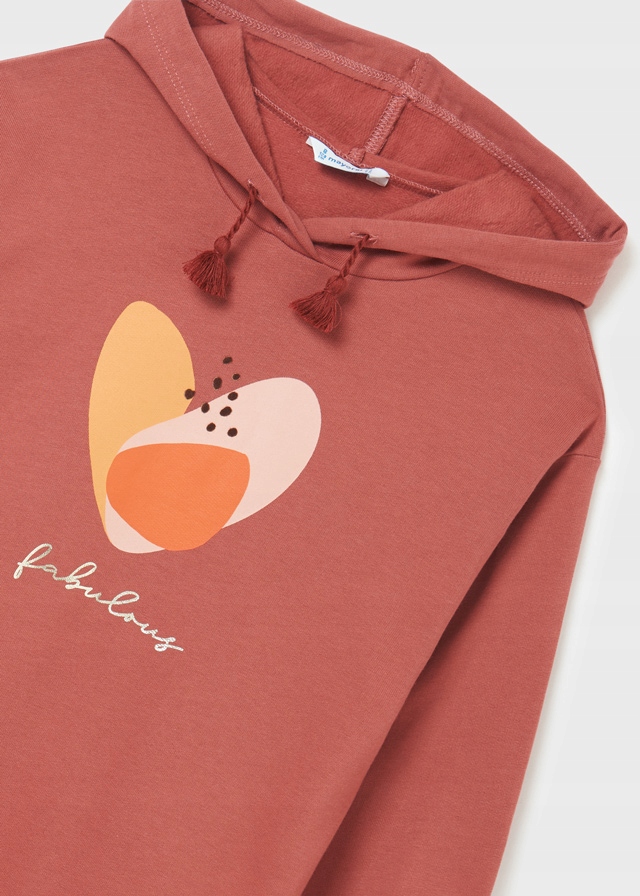 Sukienka Mayoral 7939 ocieplana kaptur pudrowy 157 Długość przed kolano