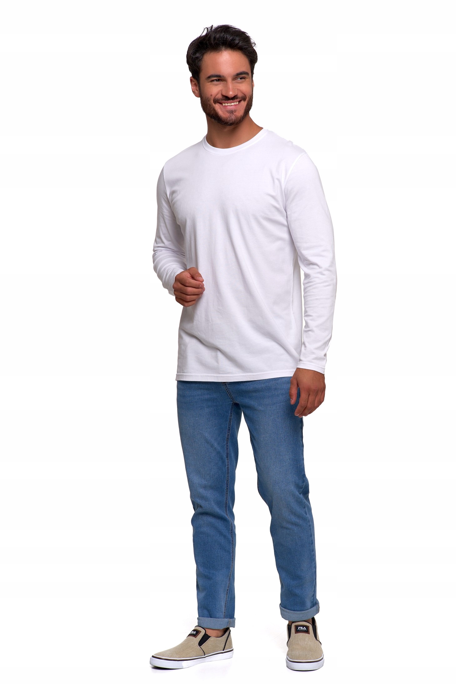 LONGSLEEVE BIAŁA KOSZULKA DŁUGI RĘKAW MORAJ - XL Wzór dominujący bez wzoru