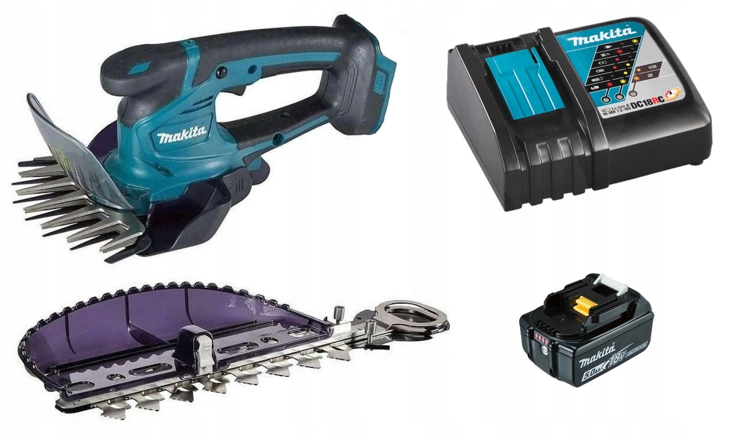 Makita Aku Nożyce Do Żywopłotu Trawy Lxt 18V 1x5Ah BL1850 DC18RC DUM604ZX