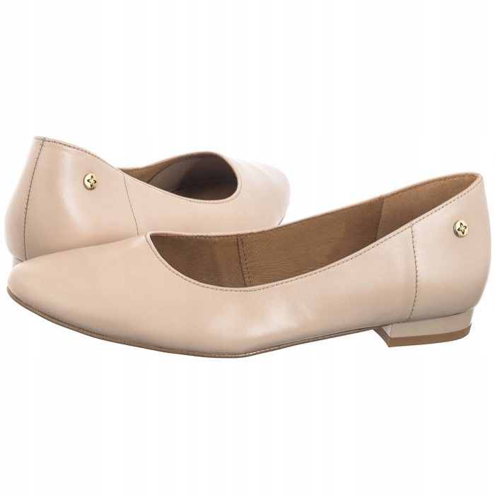 Dámské kožené baleríny Maciejka béžové 06491-28/00-1