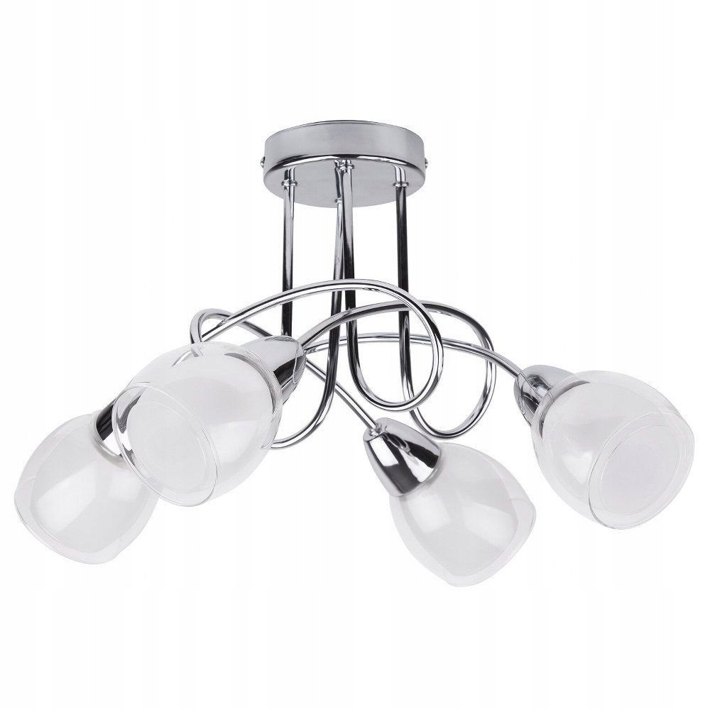 Klasická chrómovaná stropná lampa štvorbodová