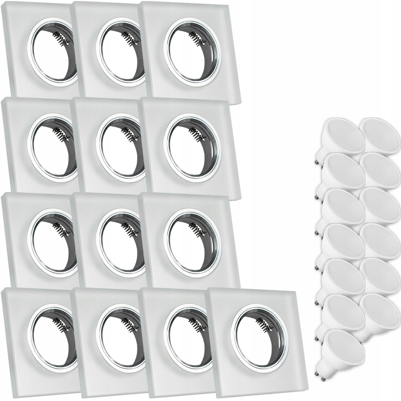 13X Skleněná Lampa Moderní Svítidlo Čtverec Silné Sklo 7W Led Žárovka