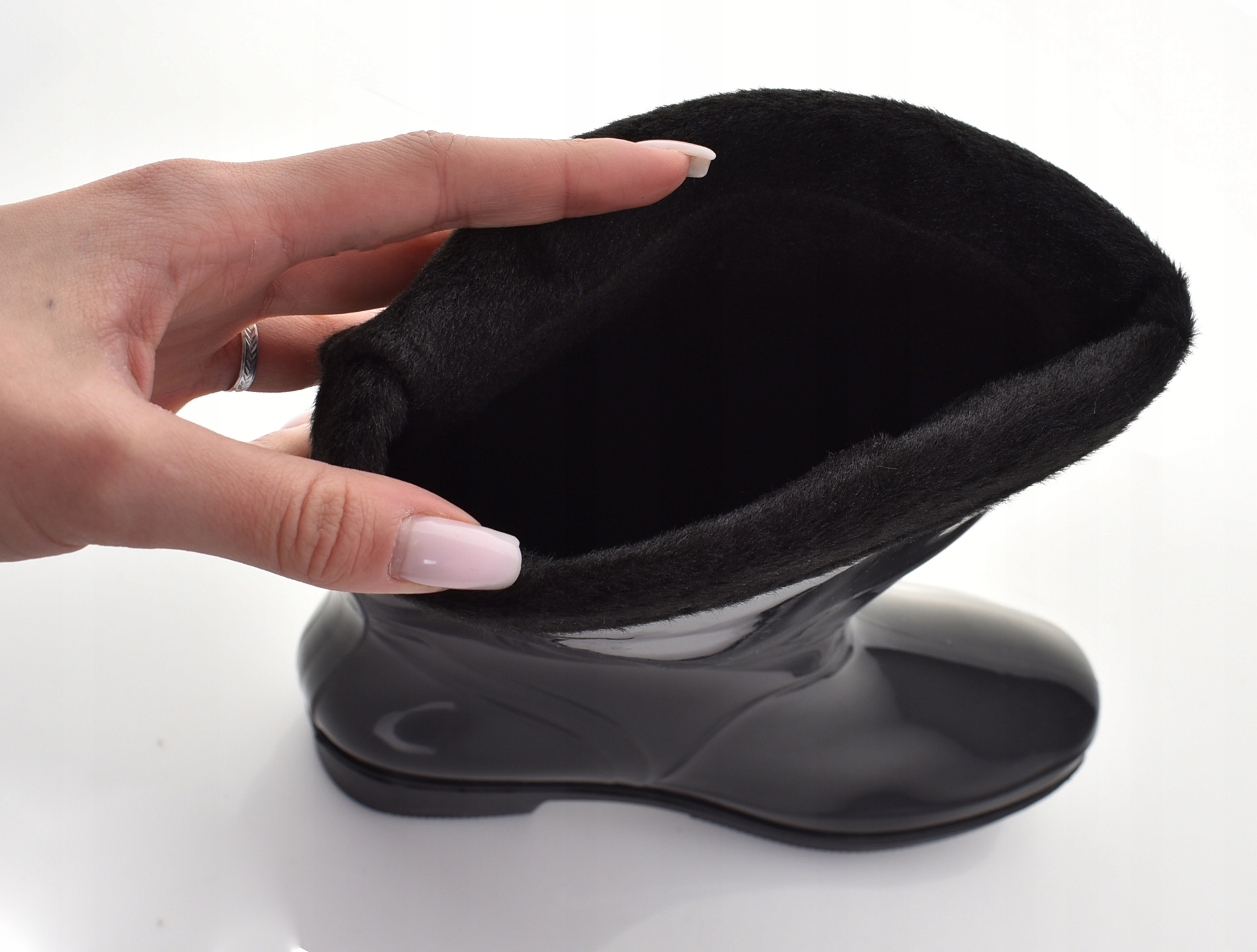 KALOSZE OCIEPLANE CIEPŁE KOZAKI CZARNE Oryginalne opakowanie producenta folia