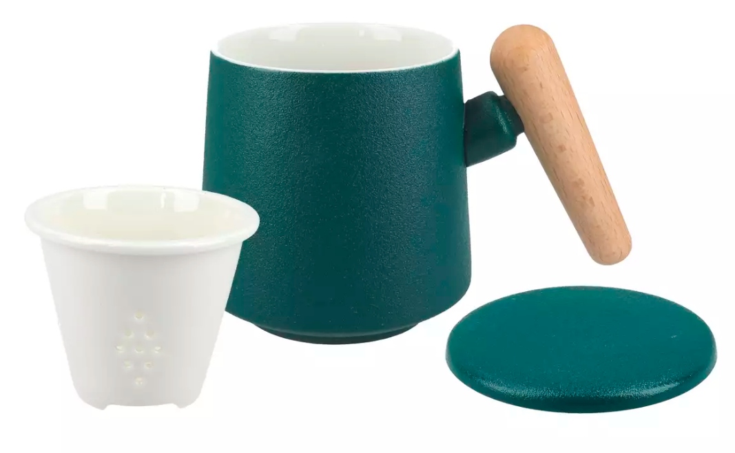 

Kubek Ceramiczny sitko przykrywka Zielony 400ml