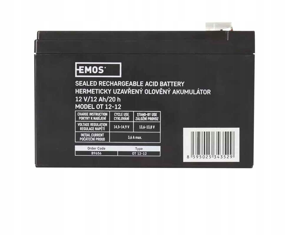Akumulator R Agm 12V 12Ah faston 6,3 B9656 Emos