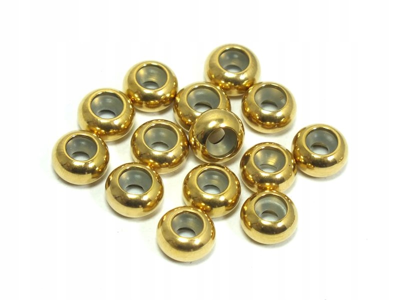Stalowy stoper z silikonem 6x3 mm k/złoty 1szt