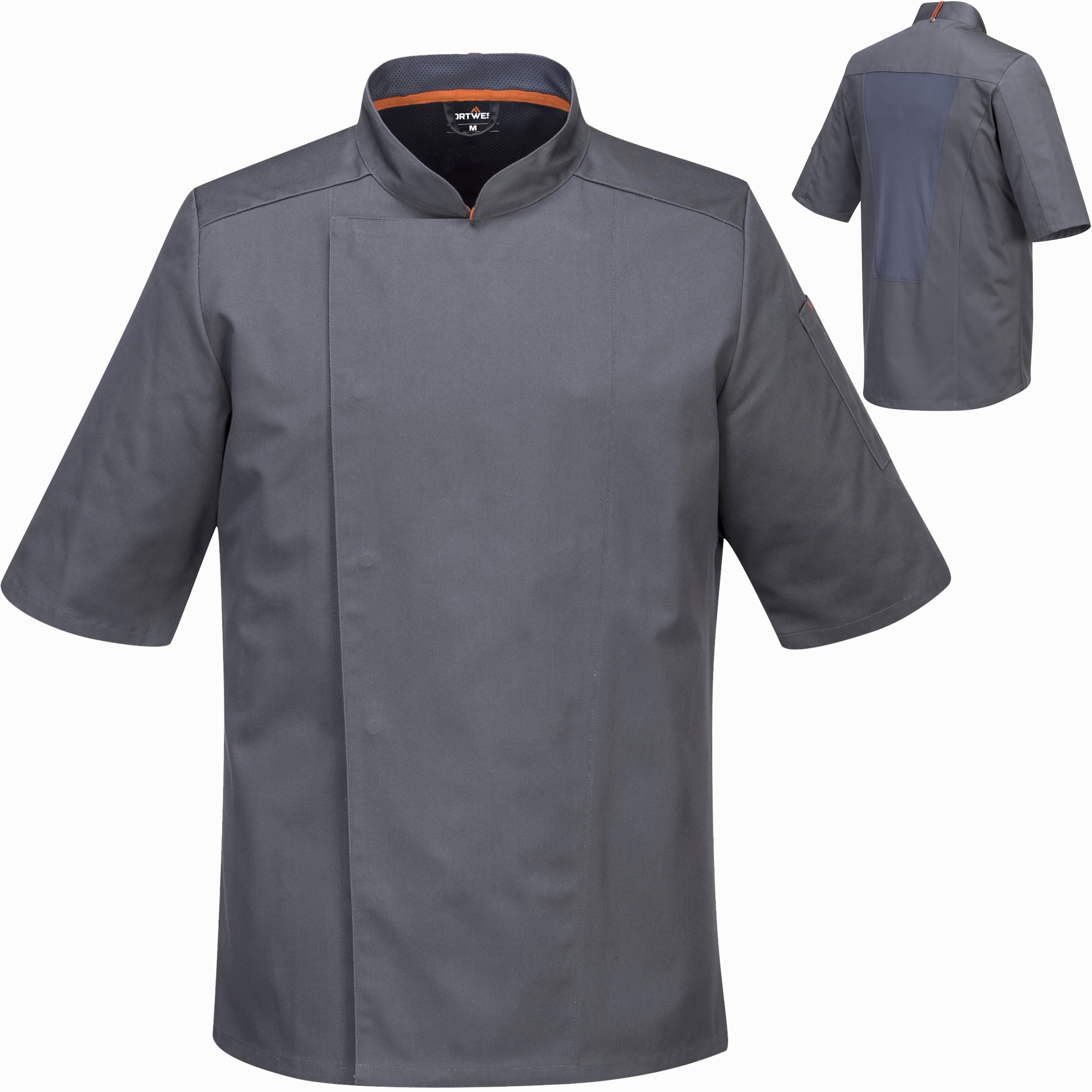 Bluza kucharska krótki rękaw MeshAir Pro Szara fartuch szefa kuchni XXL