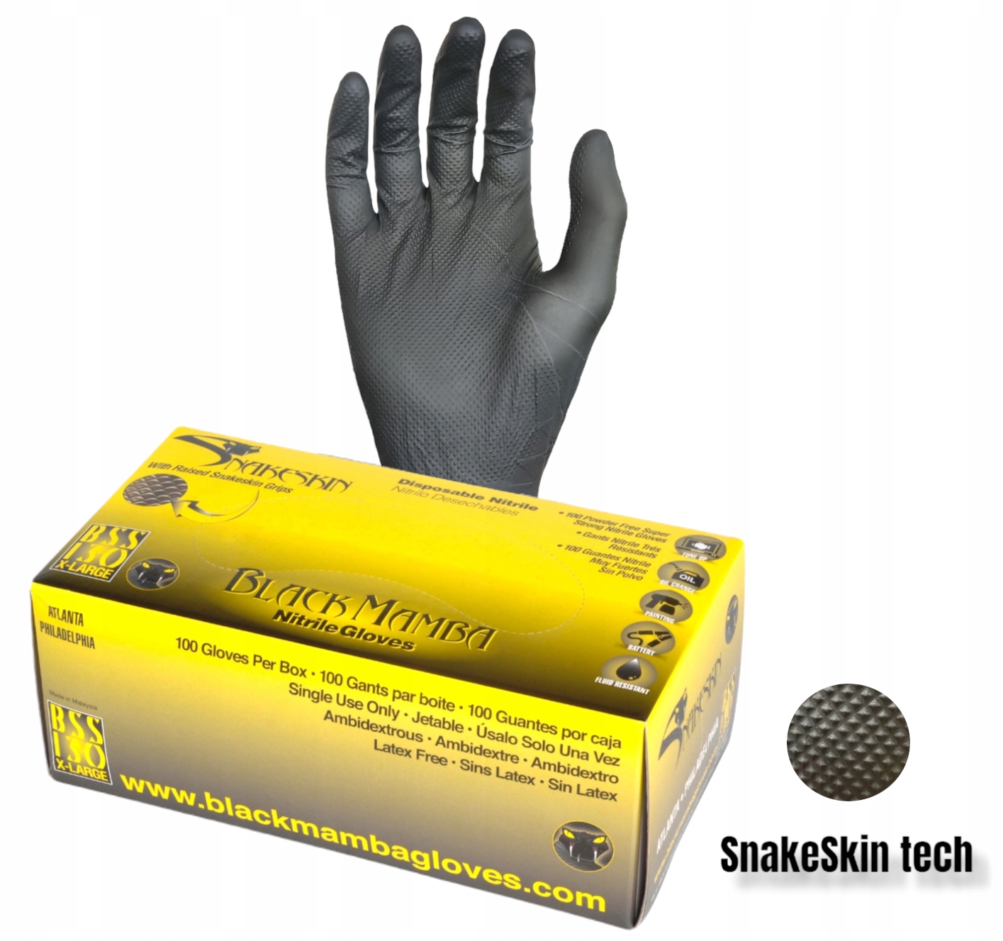 

Black Mamba Mocne Rękawice SnakeSkin Rozmiar XL