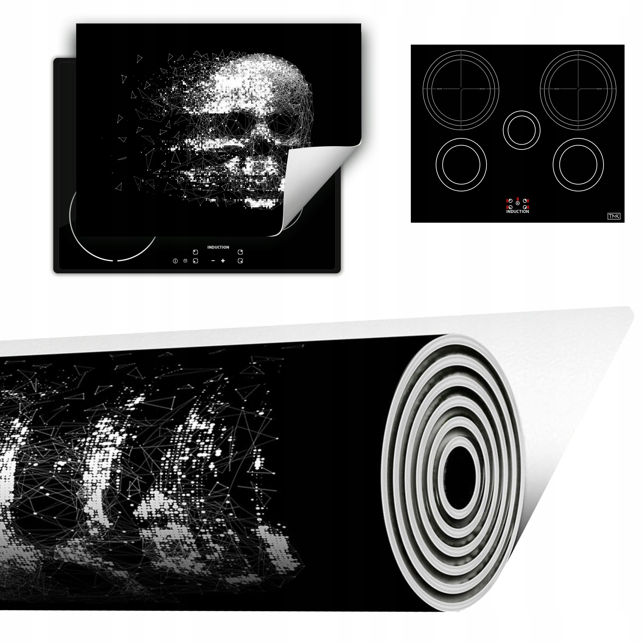 Vinylová Podložka Do Kuchyně Více Místa 70x52 černá lebka