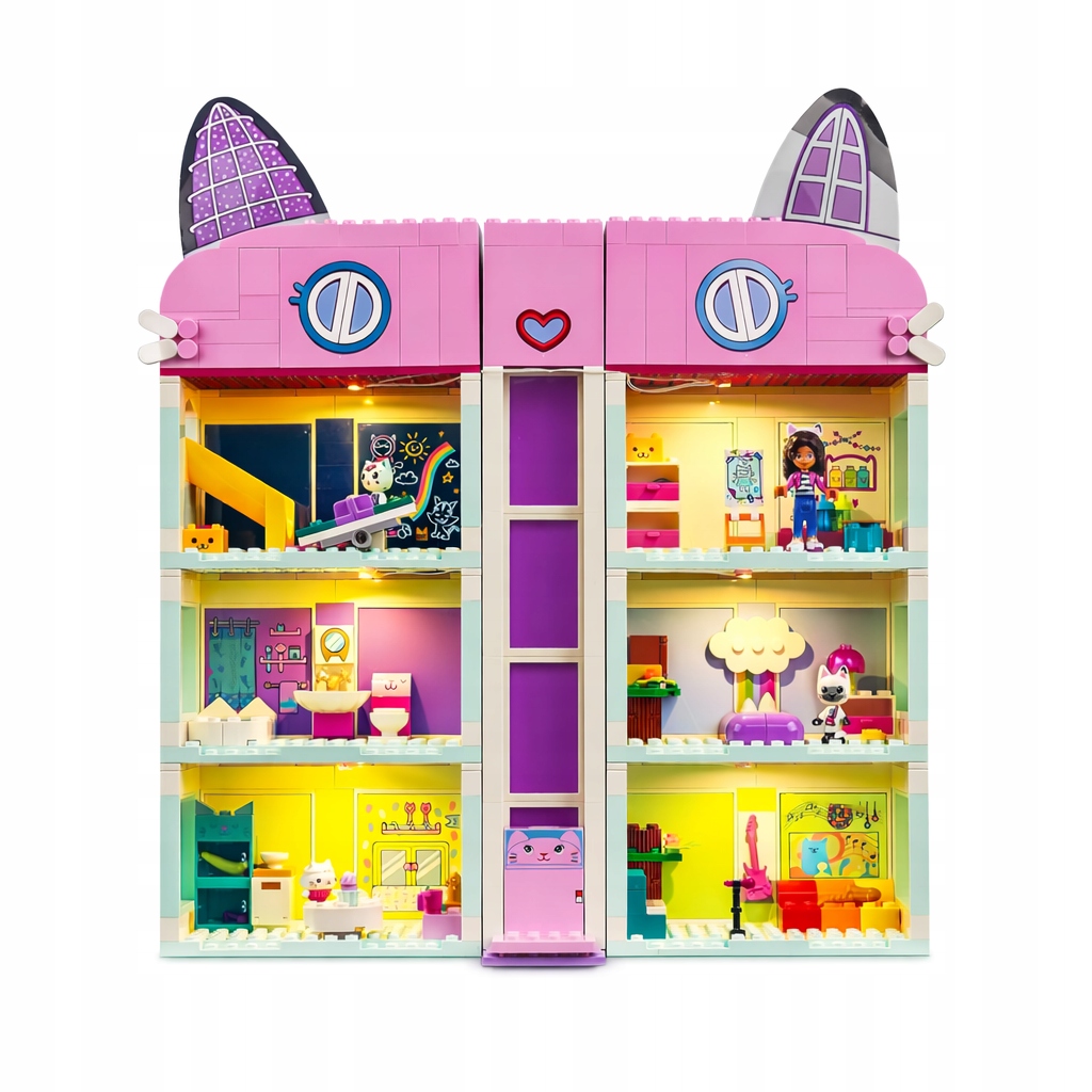 Zestaw Led do domku BrickBling Oświetlenie dekoracyjne Koci Domek Gabi