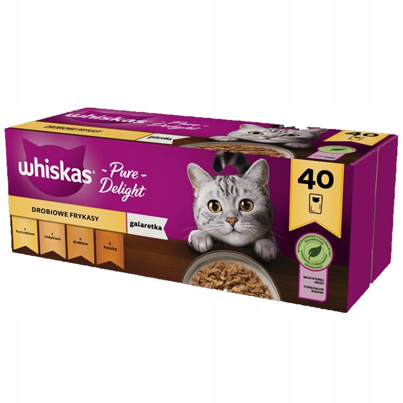 Levně Whiskas Pure Delight Krmivo pro kočky drůbeží hody v želé 85 g x 40