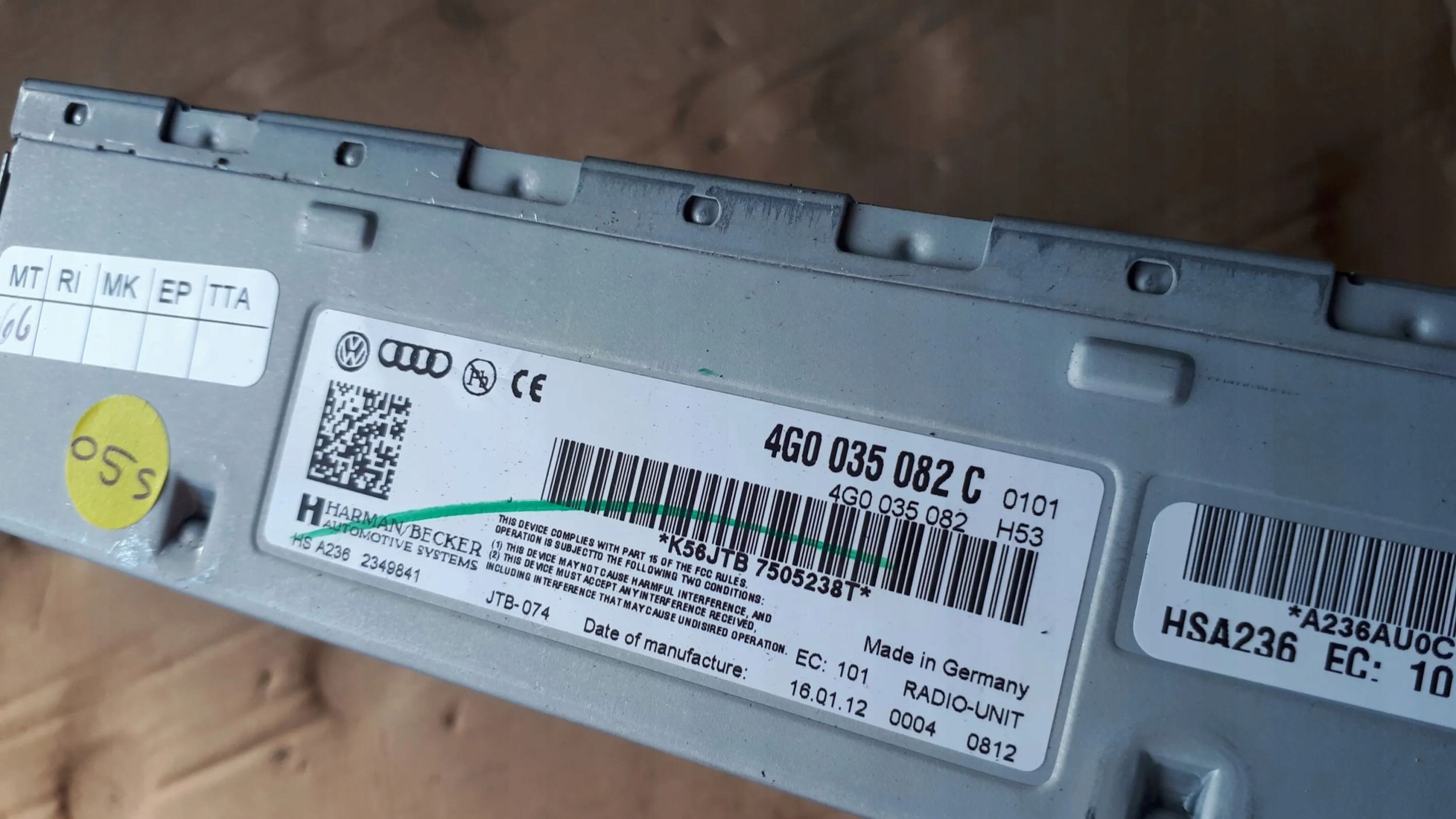S4 B8 A4 TUNER modulo MMI 4G0035082C A5 8T A6 C7 A7