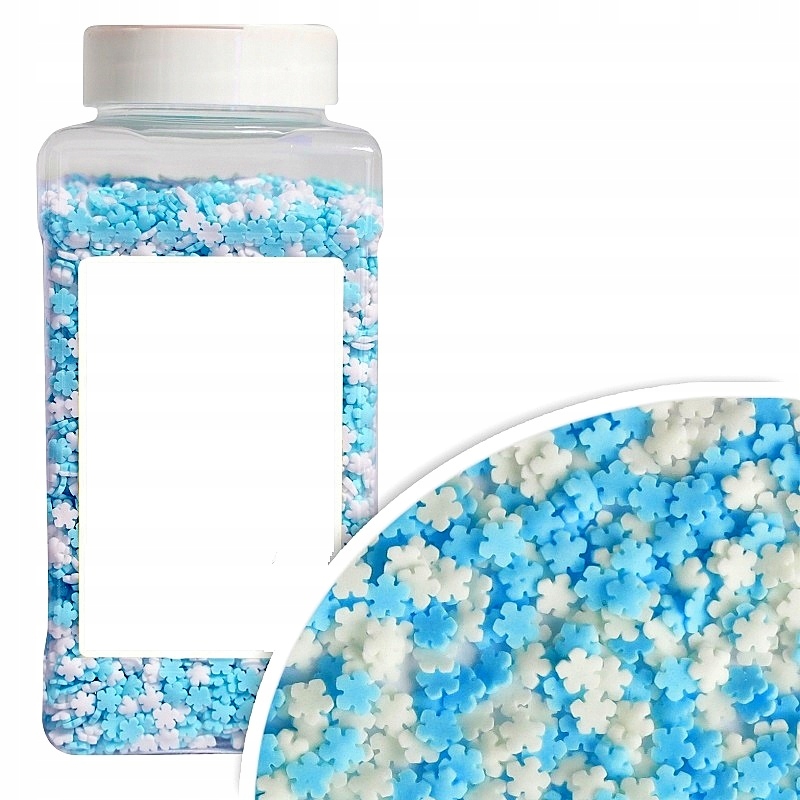 Posypka Cukrowa Płatki Śniegu Biało-Niebieska 6 mm 1kg