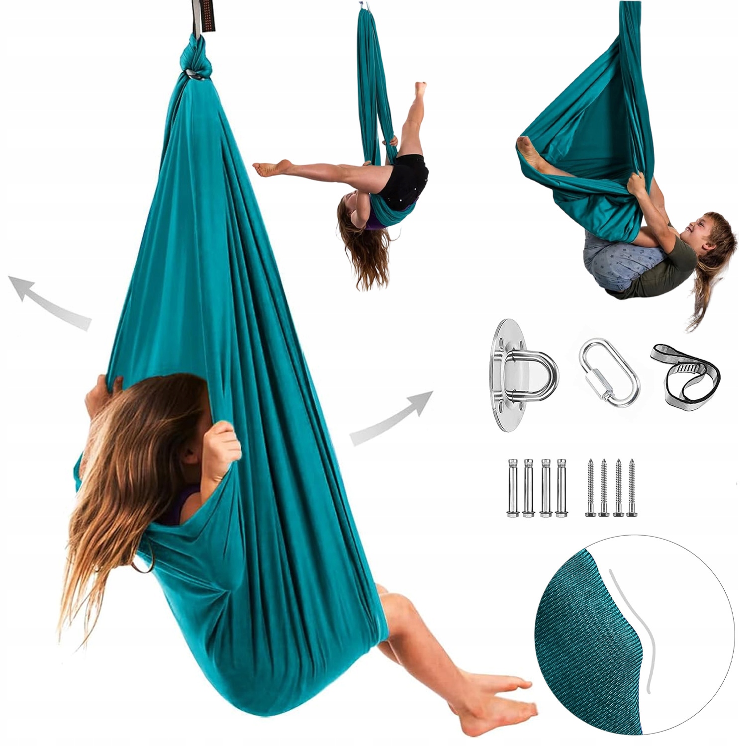 Hamak Akrobatický Šátek Pro Děti 280 X 150 CM Senzorická Houpačka Houpačka