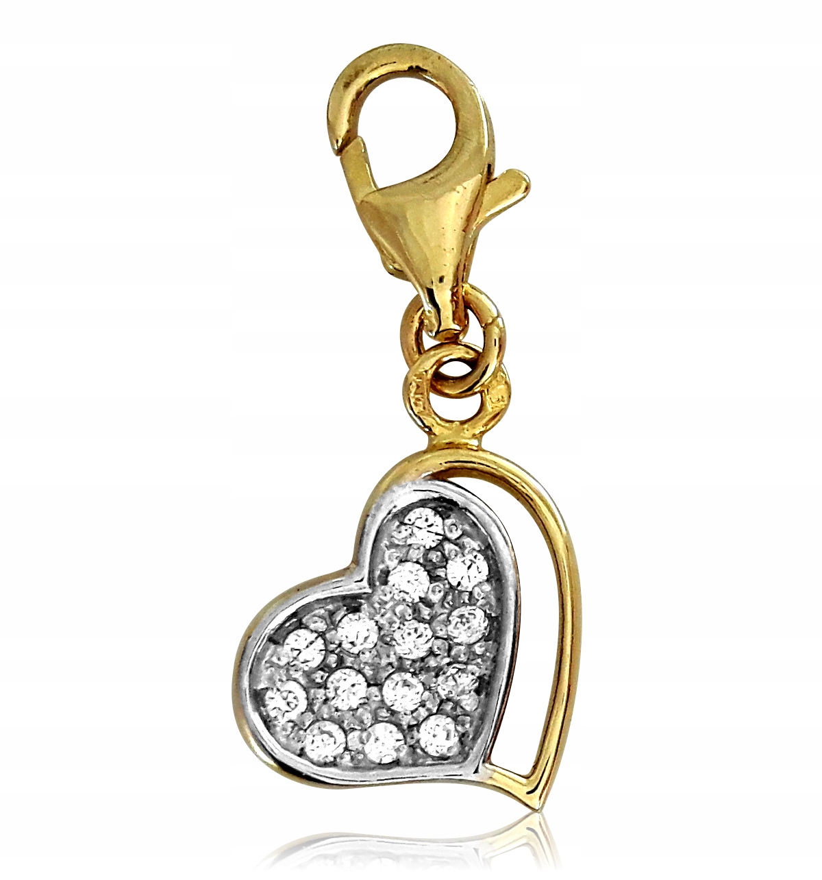 Zlatý Přívěsek Srdíčko S Zirkony Ryzosti 585