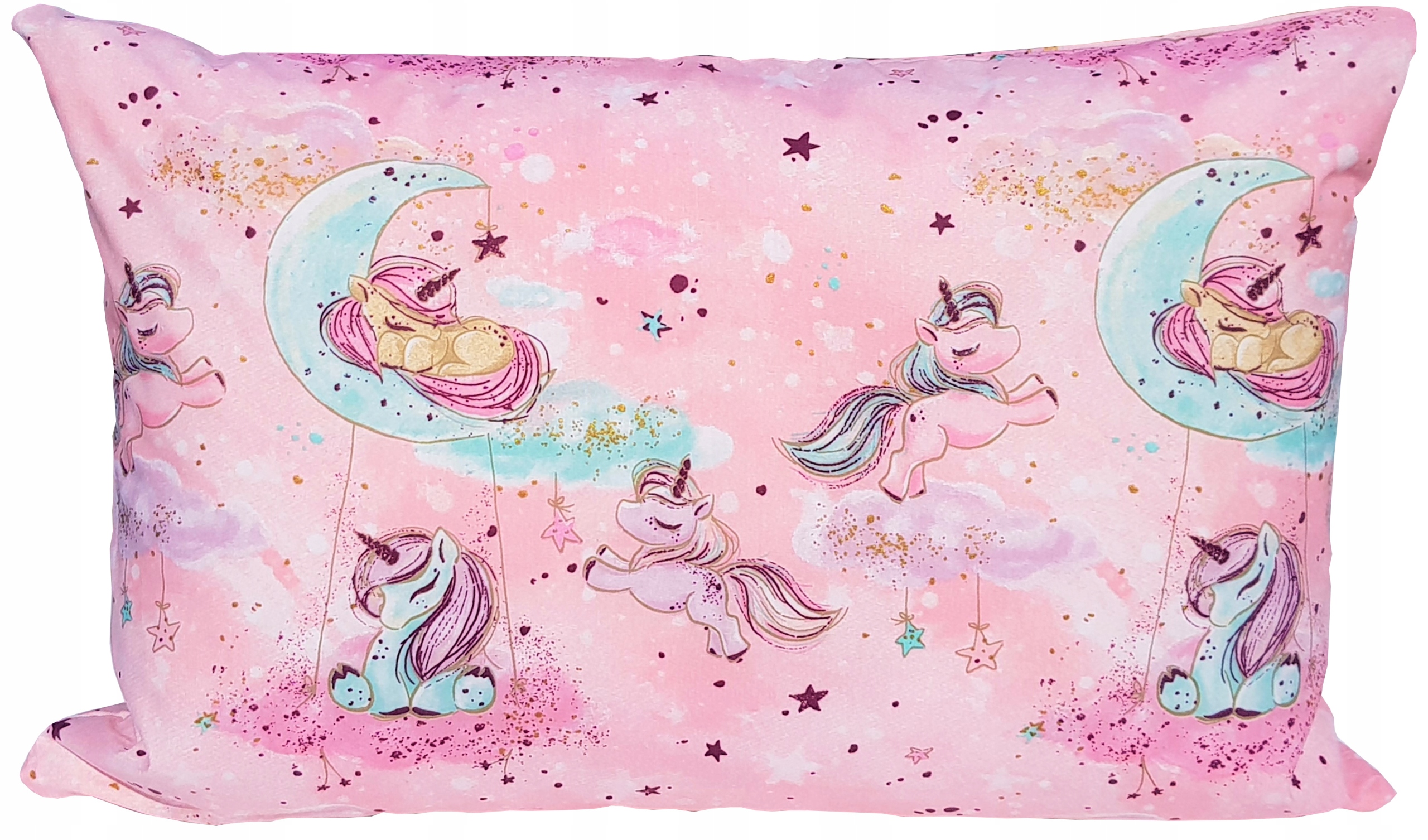 Poszewka jednorożec konik kucyk koń różowa 50x70 dla dziecka bawełniana