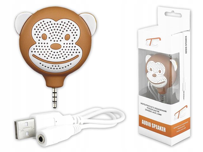 Mini głośnik MONKEY brązowy Kolor brązowy