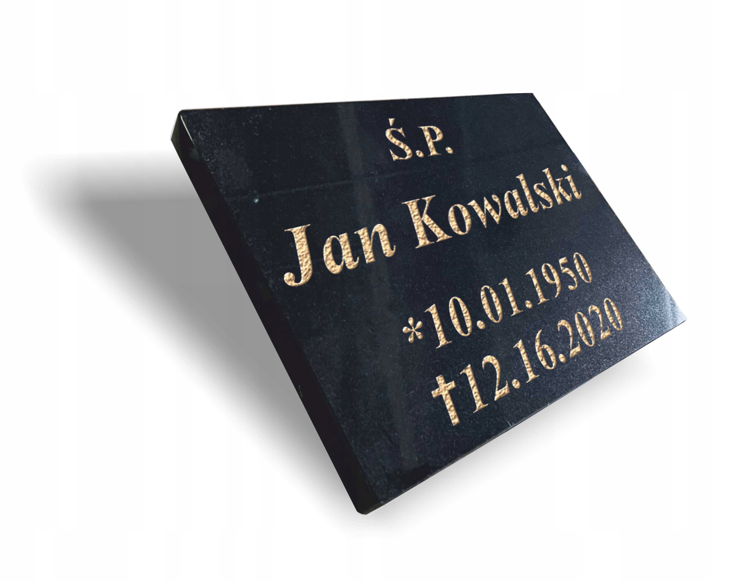 Tabulka s nápisy Náhrobní šedá Granitová gravírovaná 35x27x3 cm klín