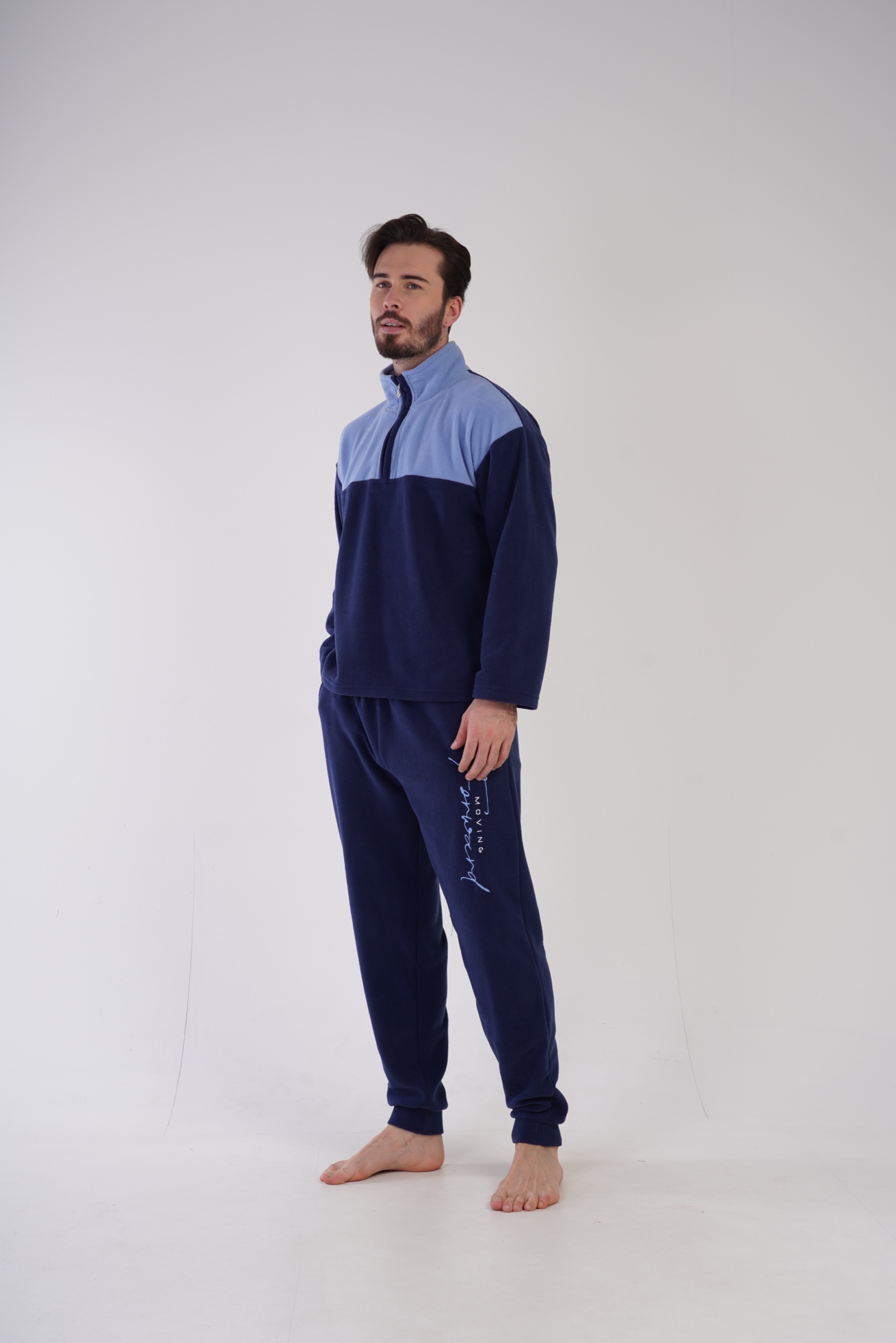 Piżama Męska polarowa dres gruby zimowy Vienetta XL bluza prezent dla taty Rozmiar XL