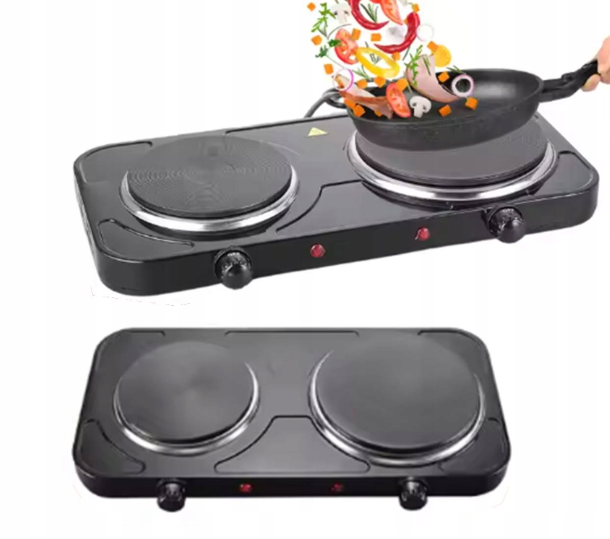 Kuchenka Elektryczna Dwupalnikowa Płyta Grzewcza Na Prąd Przenośna 2000W