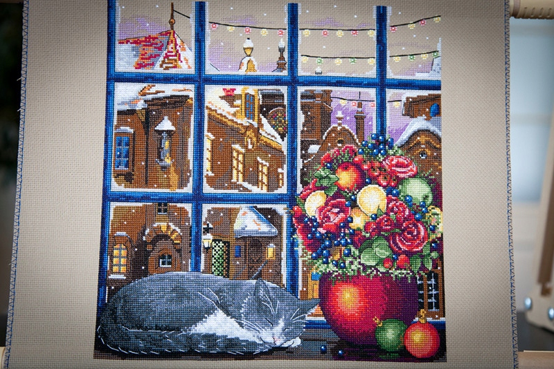 Křížková výšivka počítaná sada (kanva, mulina)