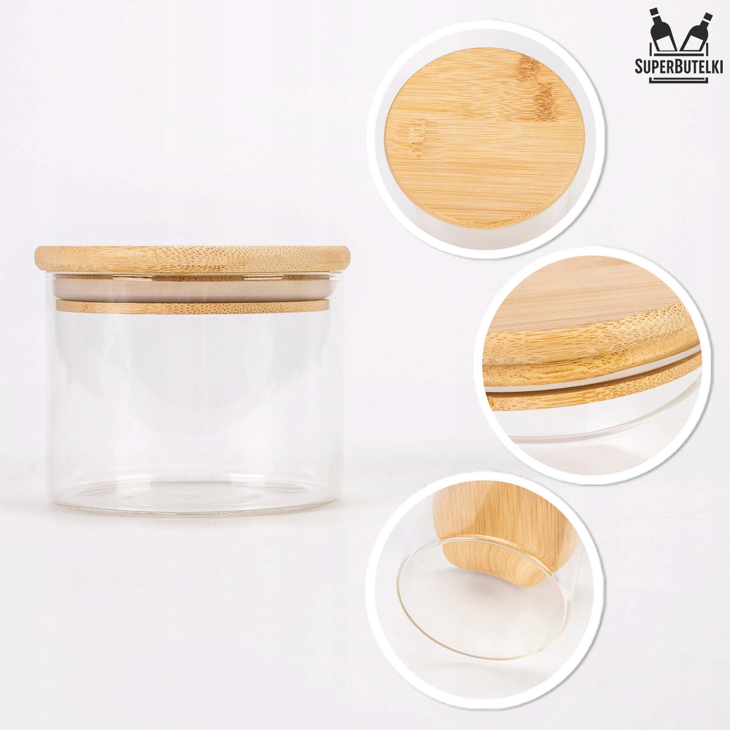 POJEMNIK SŁOIK SŁÓJ SZKLANY NA PRZYPRAWY ŻYWNOŚĆ SÓL CUKIERNICZKA - 390 ml Kolor przezroczysty