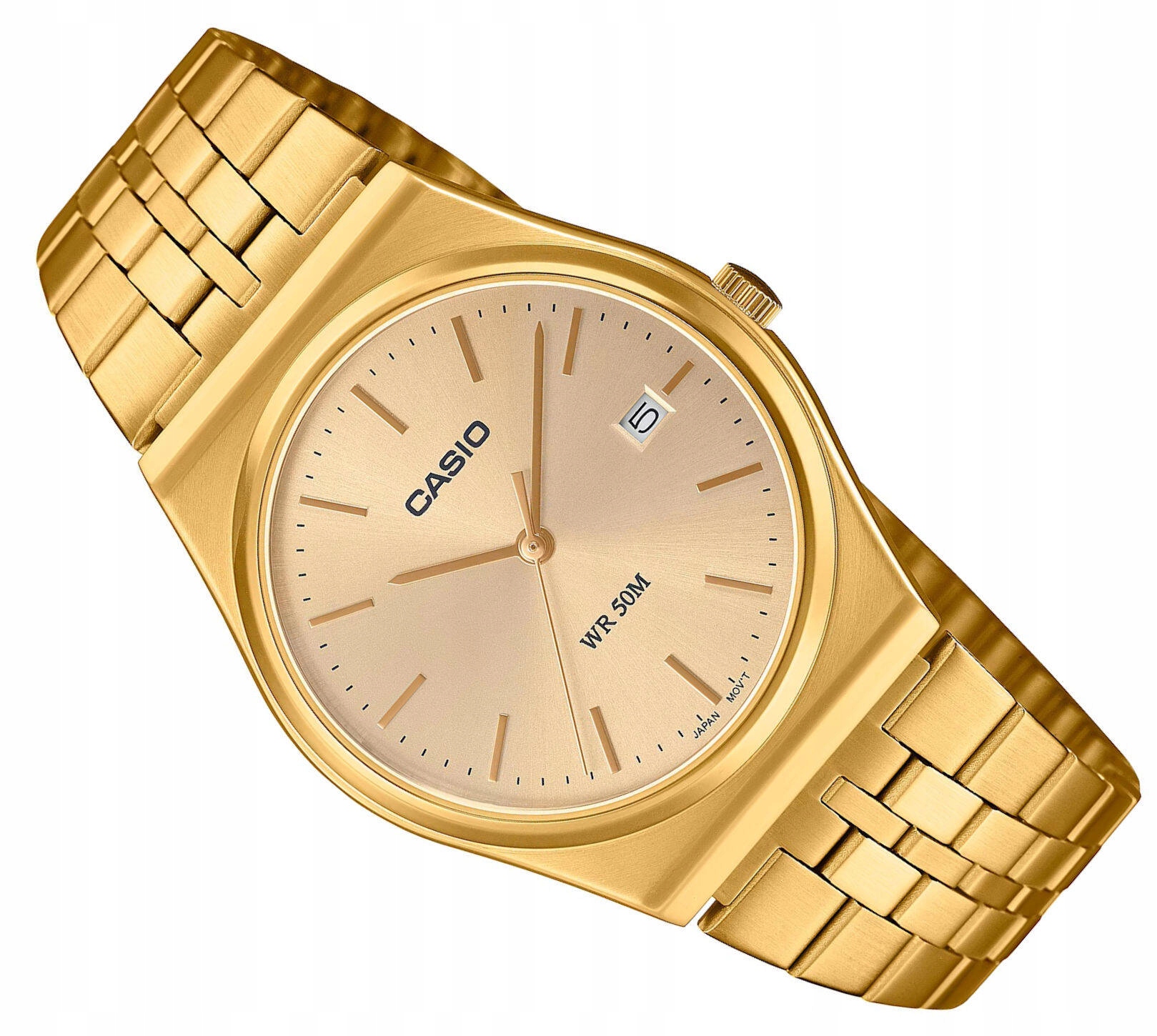 Ocelové Voděodolné Klasické Hodinky Casio MTP-B145G -9AV Zlaté