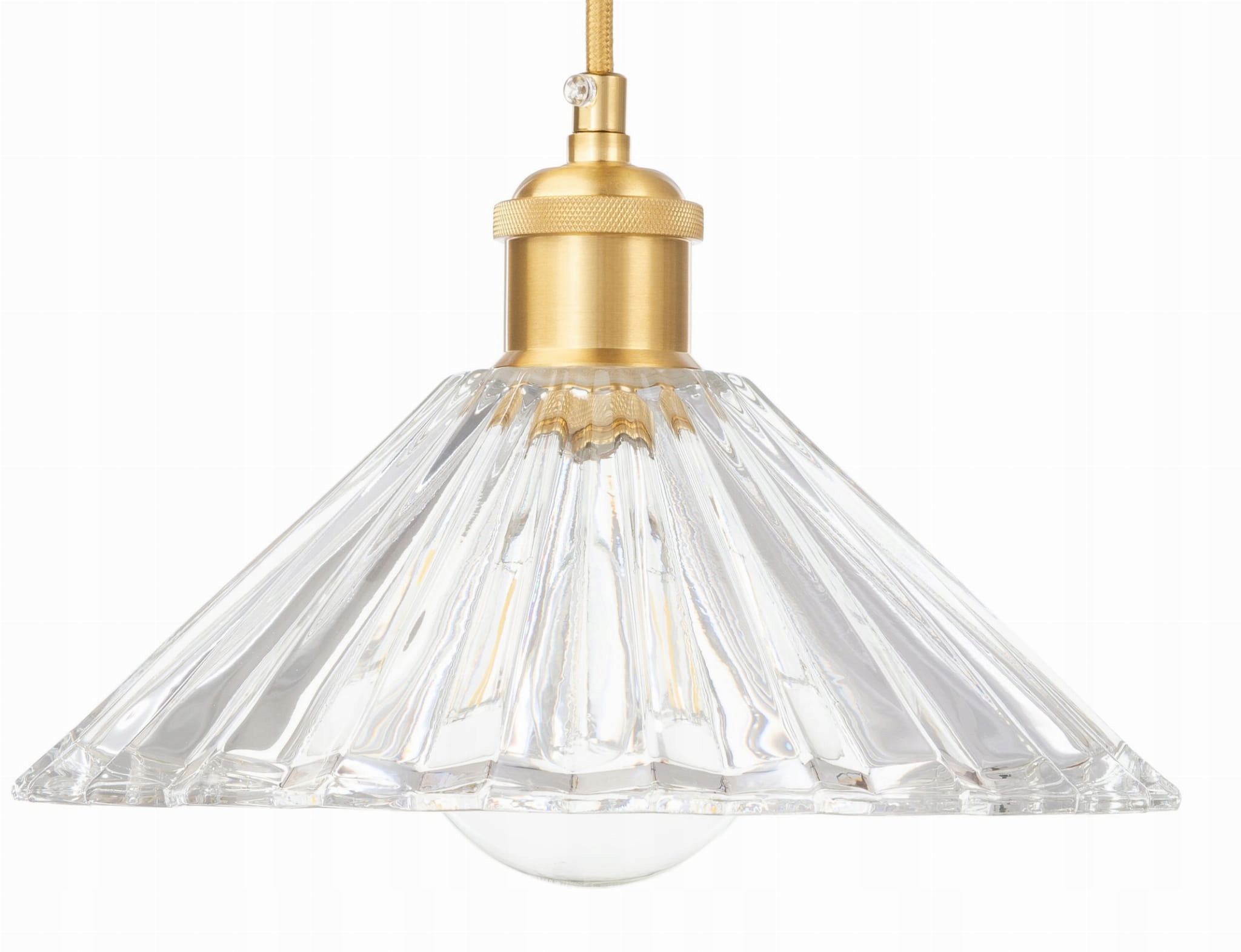 Závěsná skleněná plisovaná lampa Japandi