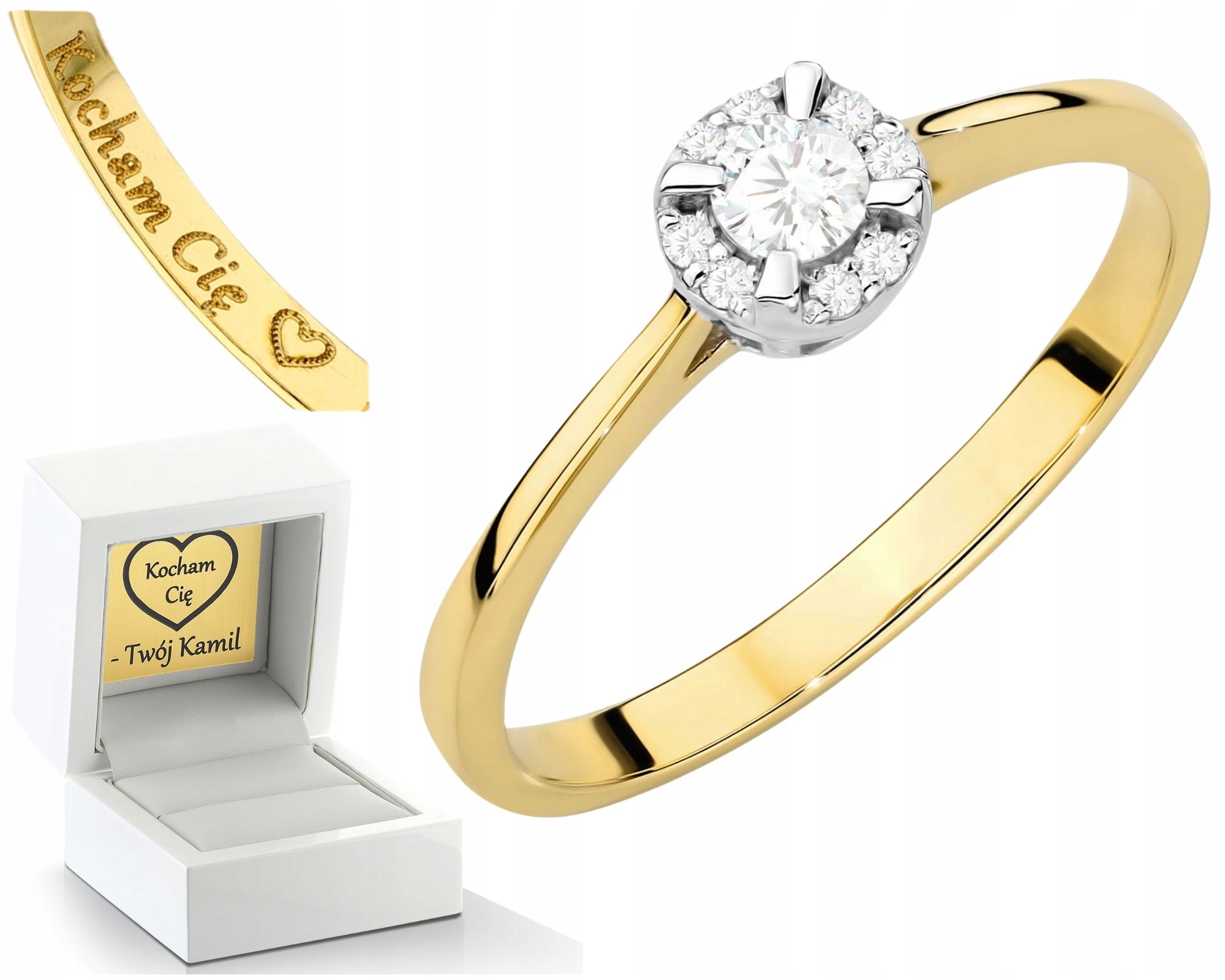 Klasický Prstýnek Prsten 585 S Diamanty